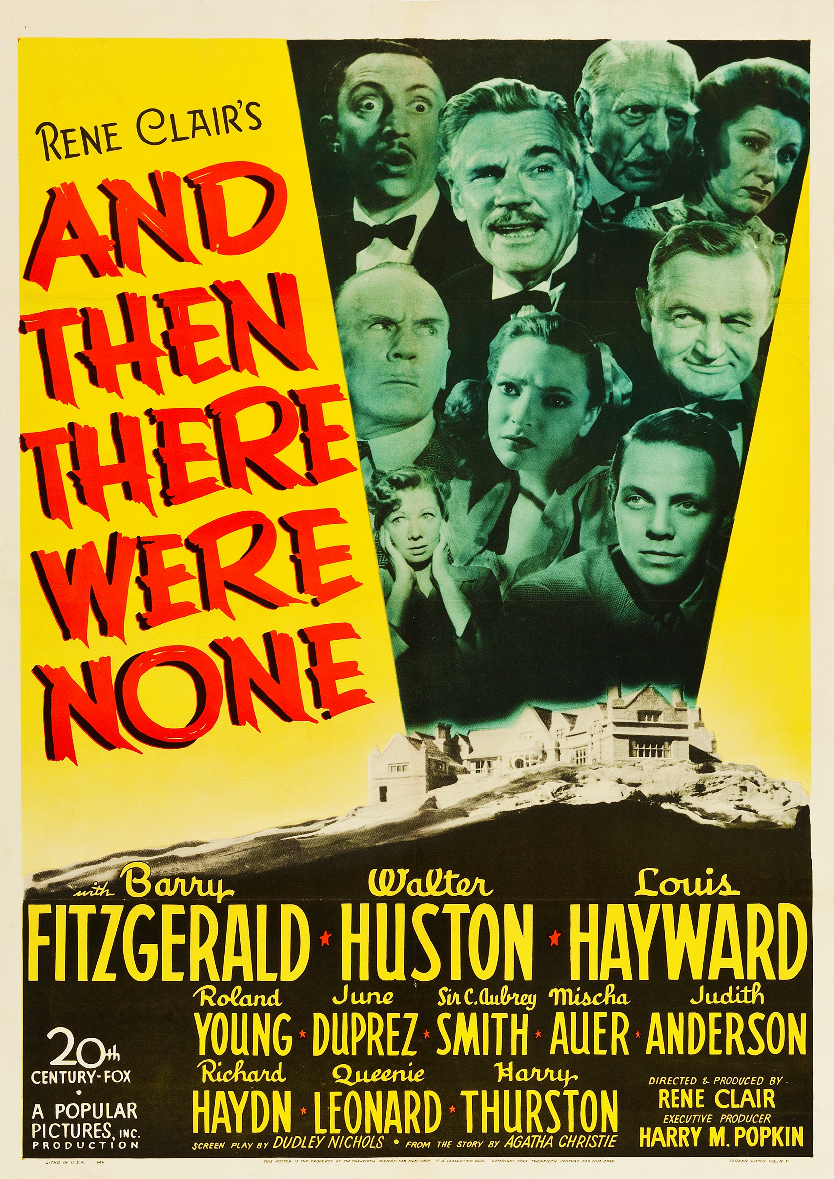 Reproduction Vintage "Agatha Christie - And Then There Were None" Classic Movie Poster