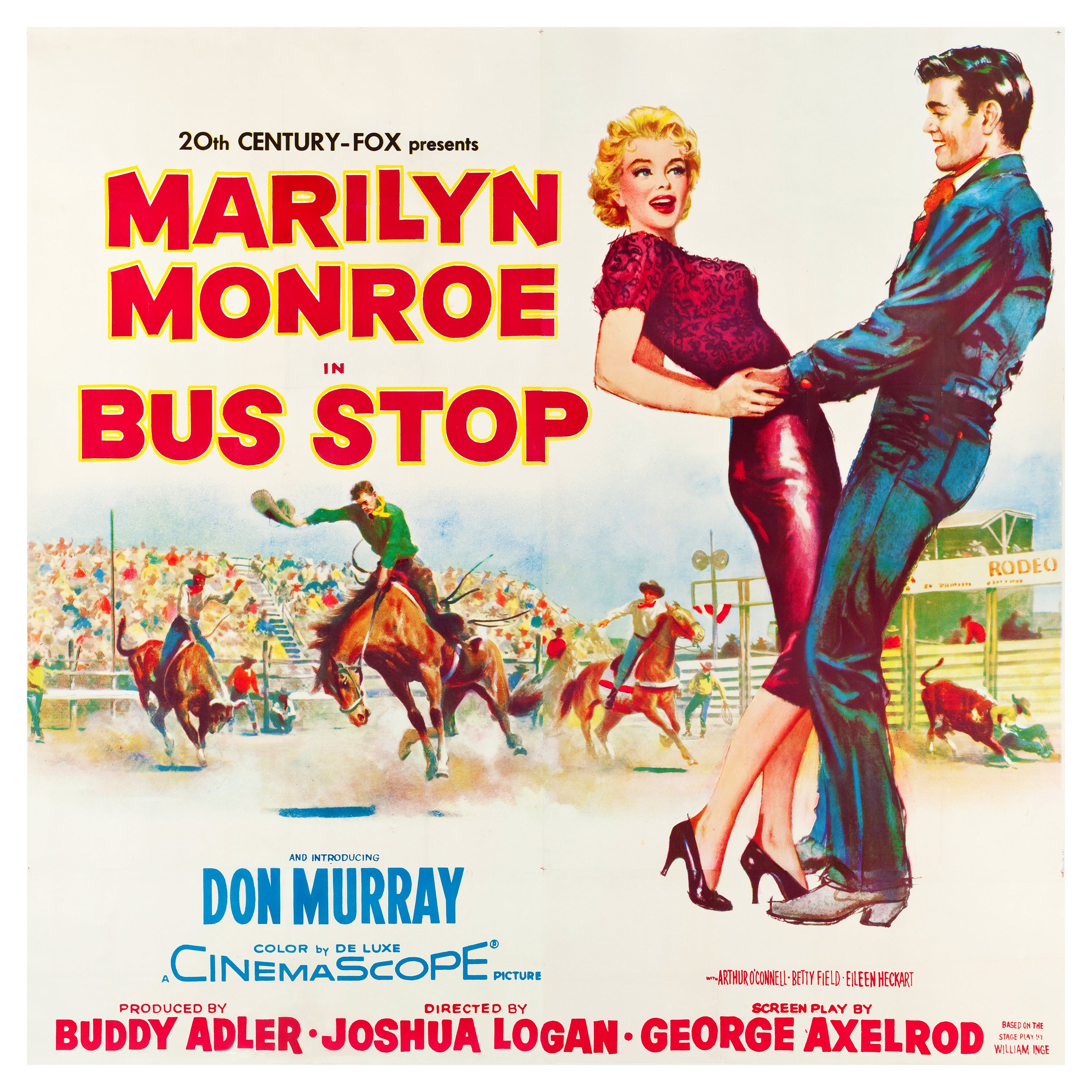 Reproduction Vintage Movie Poster "Bus Stop" Home Wall Art, Size: 16" x 16"