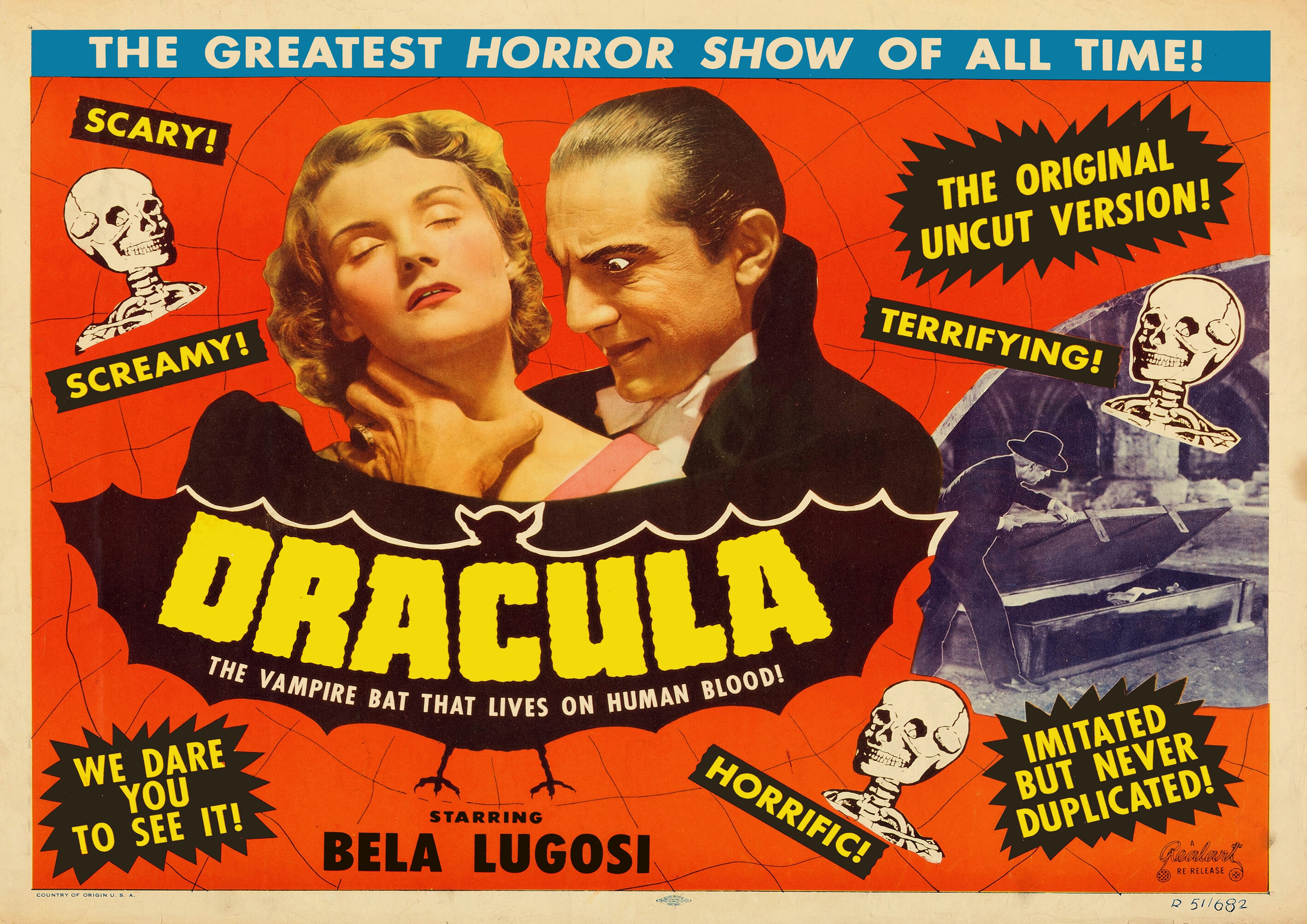 Reproduction Alternate "Dracula" Movie Poster, Home Wall Art Size: A2