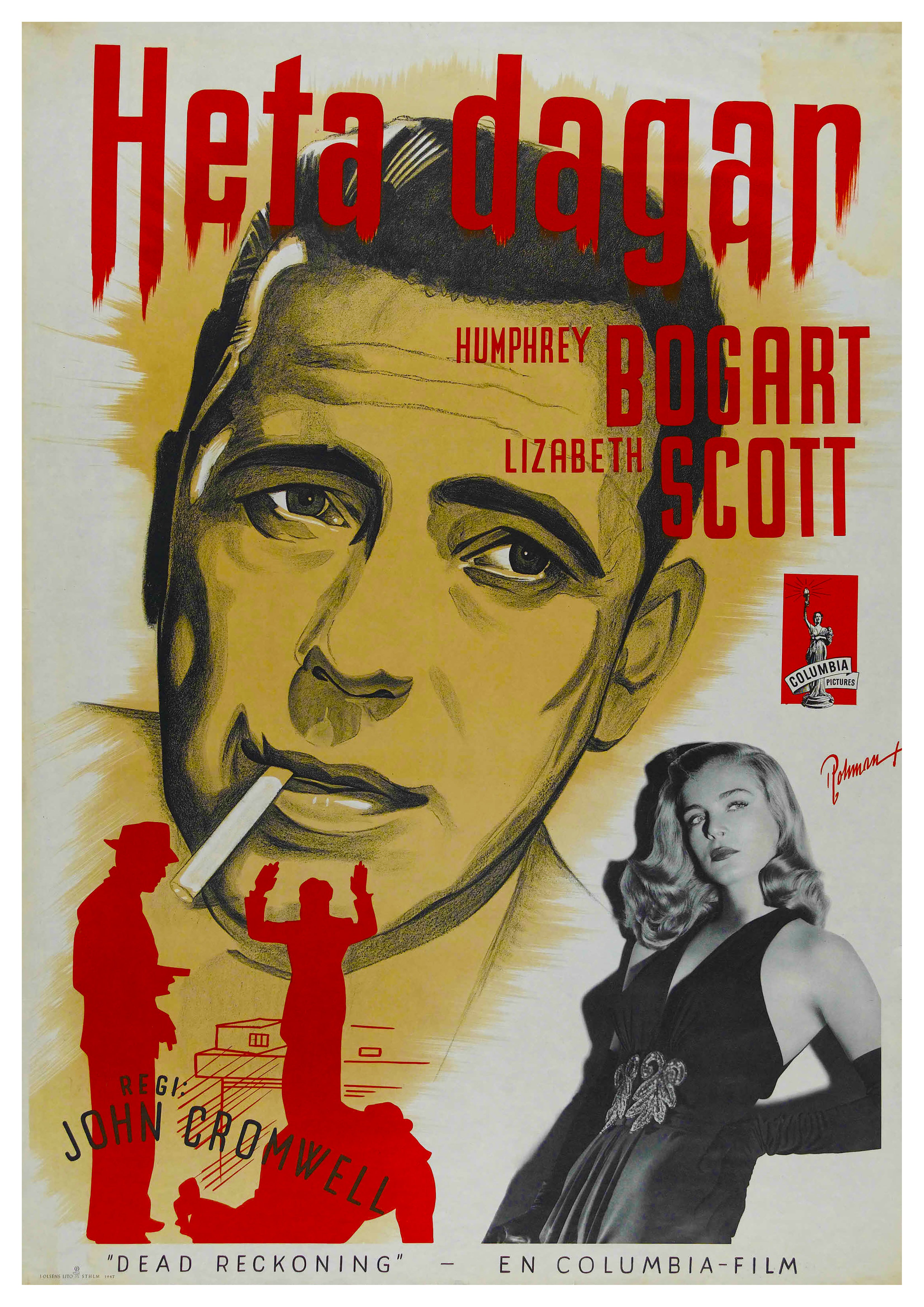 Reproduction "Dead Reckoning - Swedish" Classic Movie Poster