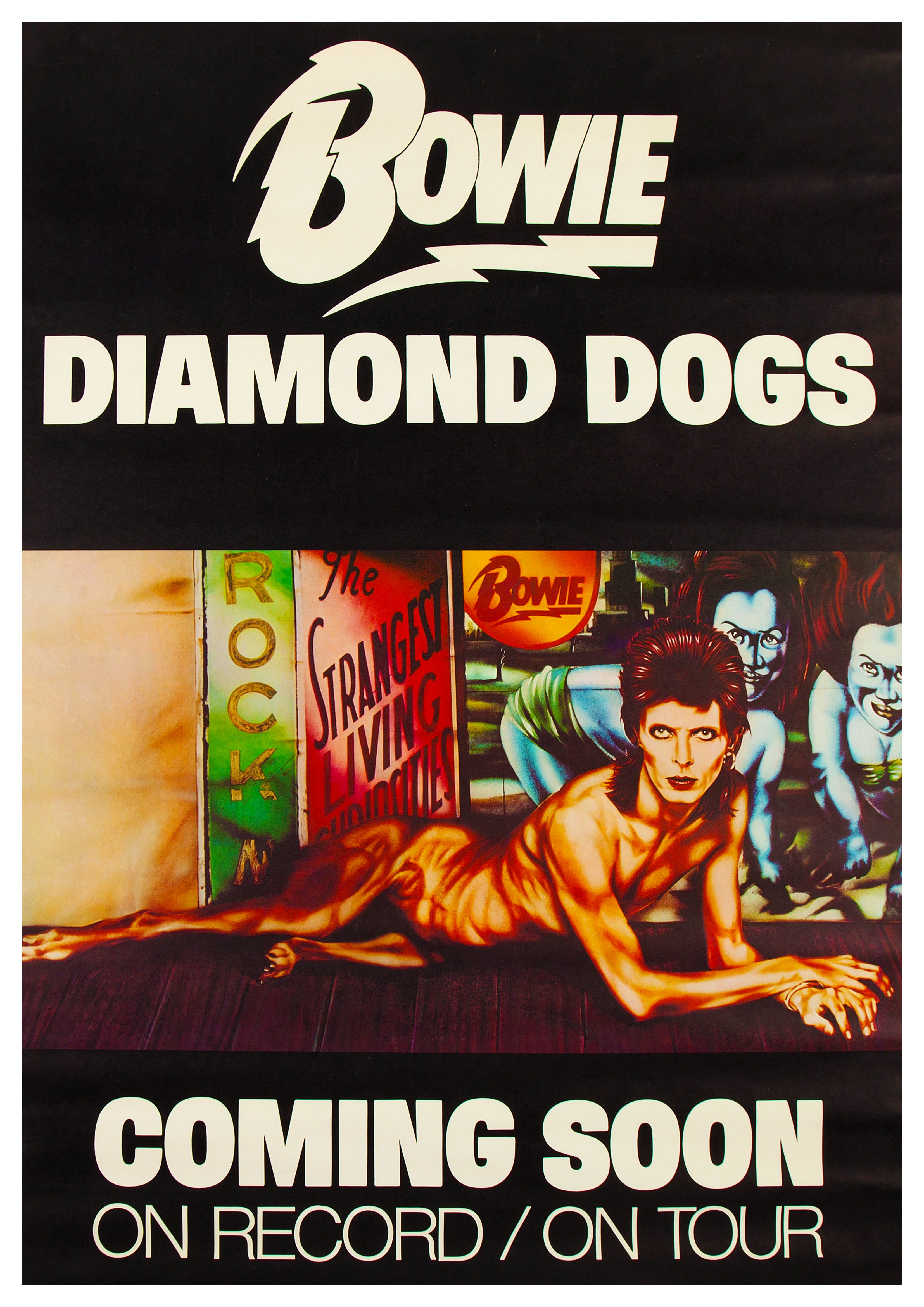 Reproduction Vintage David Bowie "Diamond Dogs Tour" Music Poster