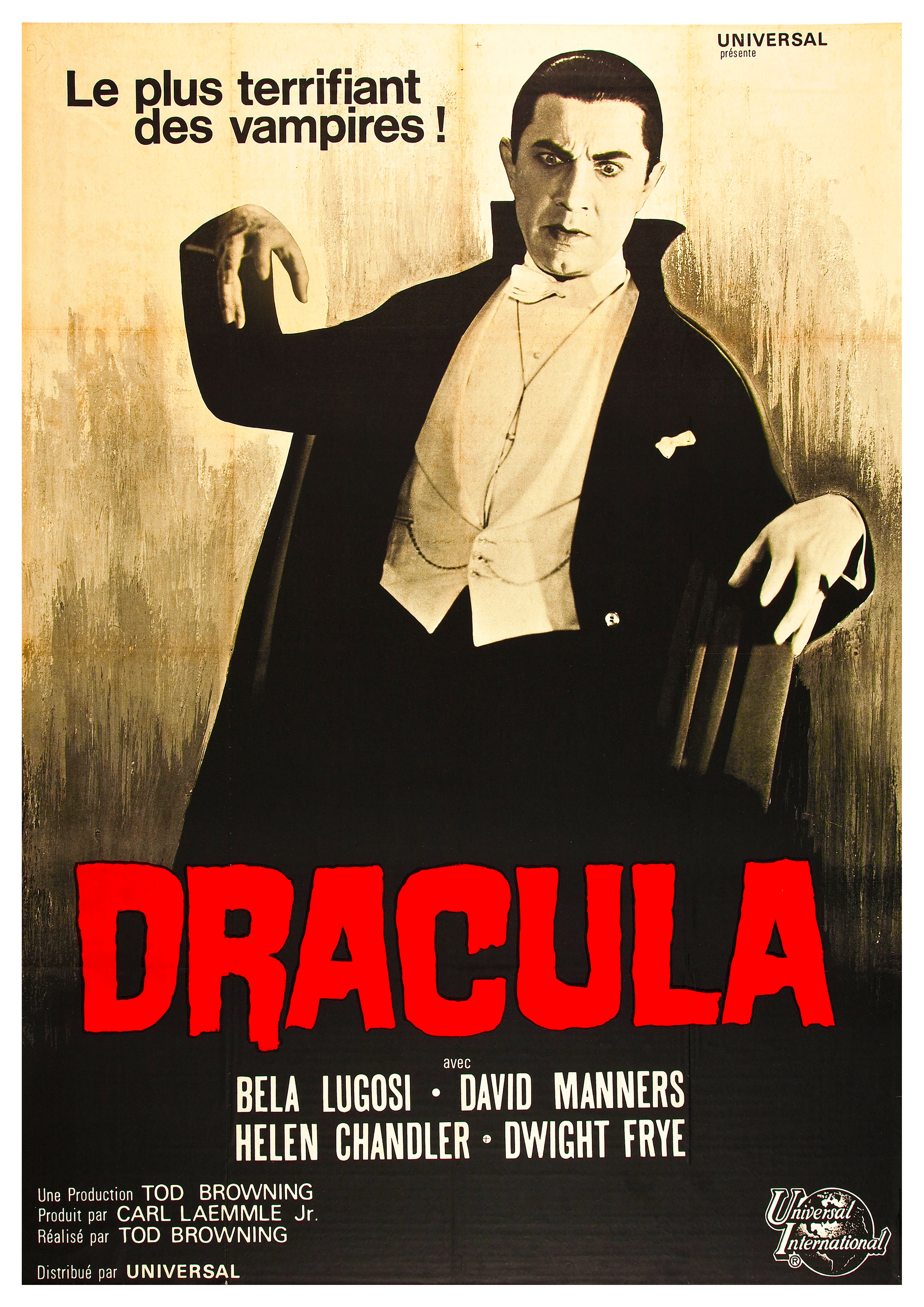 Reproduction Vintage "Dracula 1966 - French" Horror Movie Poster, Home Wall Art Size: A2