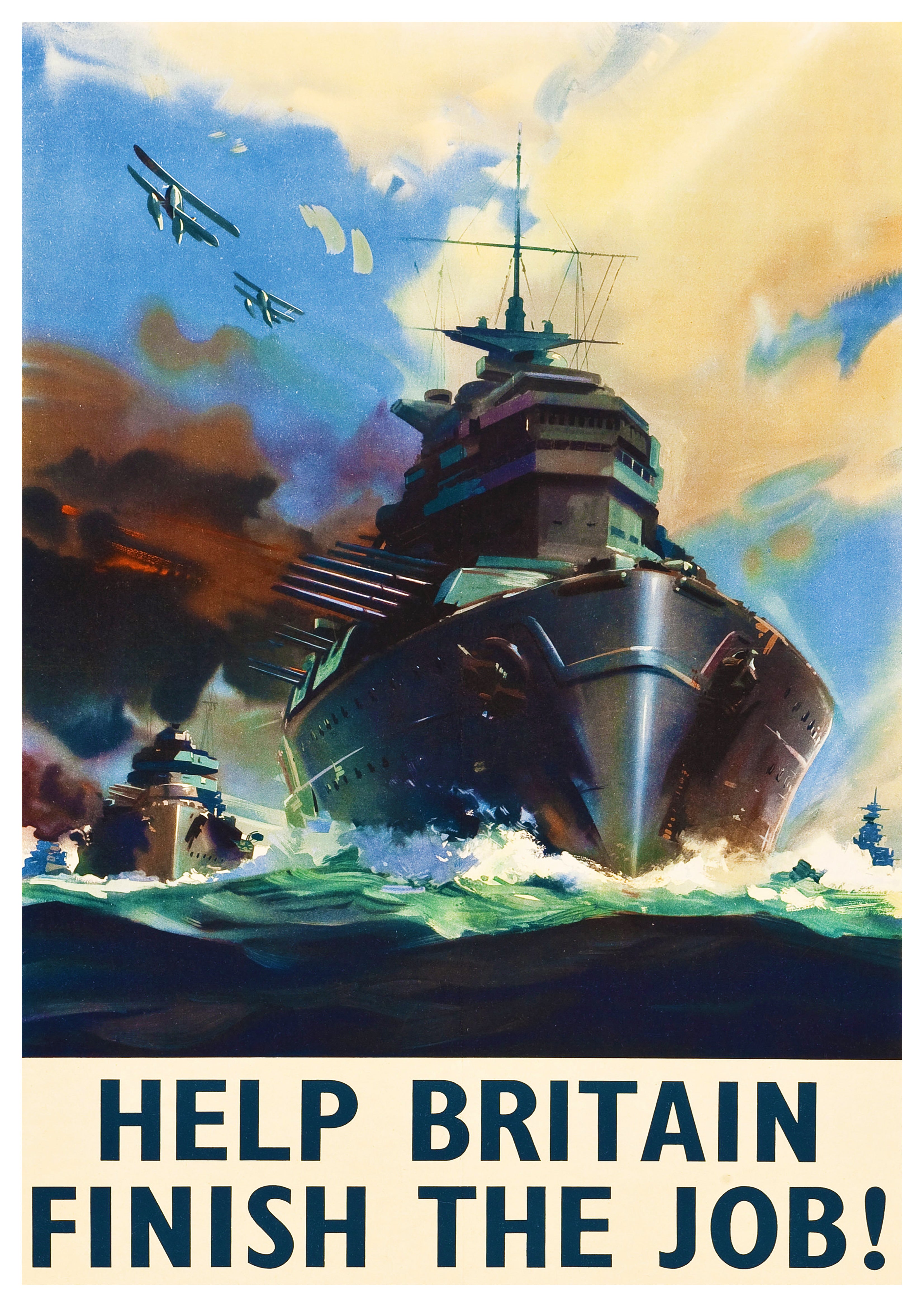 Reproduction Vintage "Finish The Job!" World War 2 Poster, Size A2