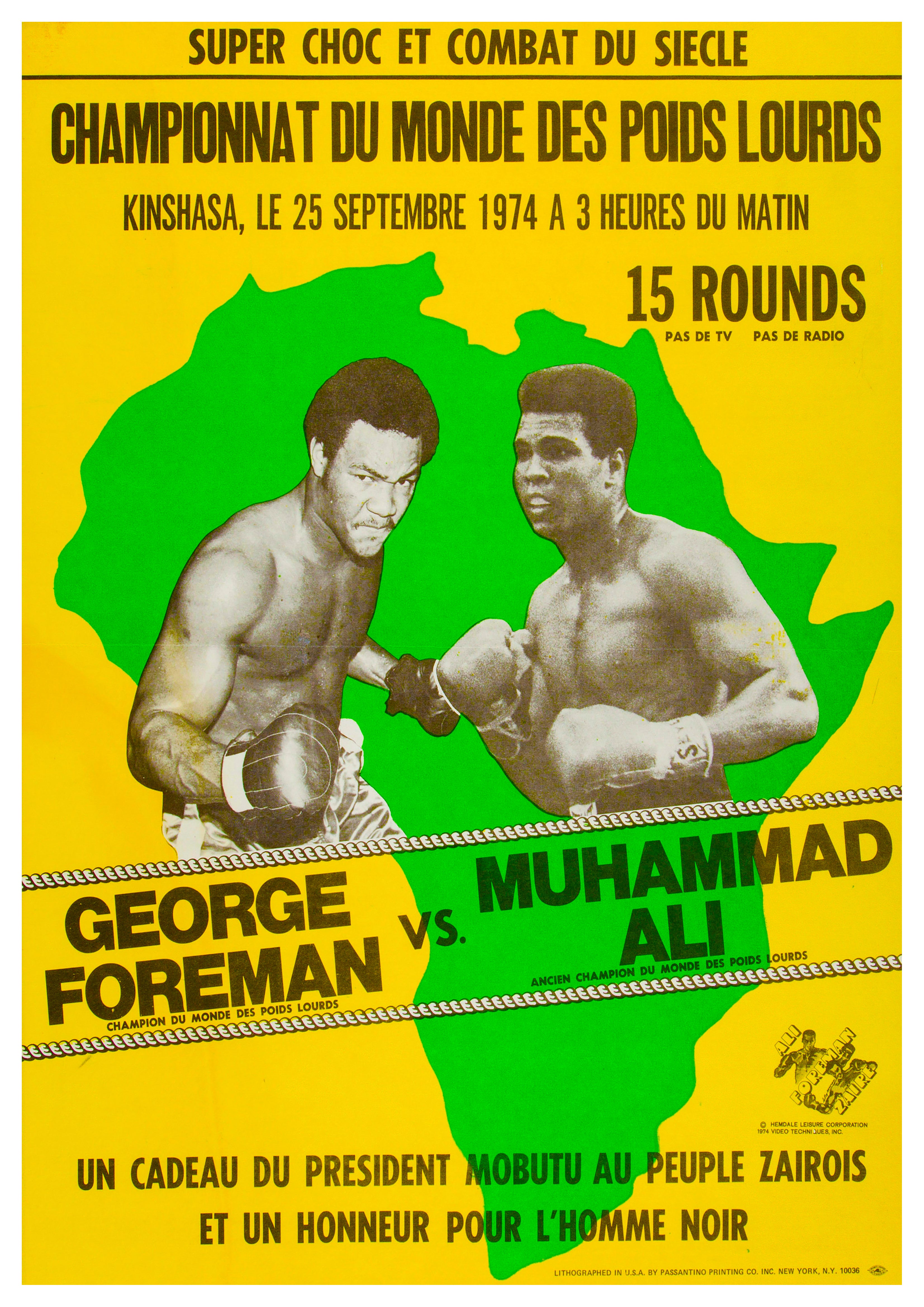 Reproduction Vintage "Foreman vs Ali" Boxing Poster