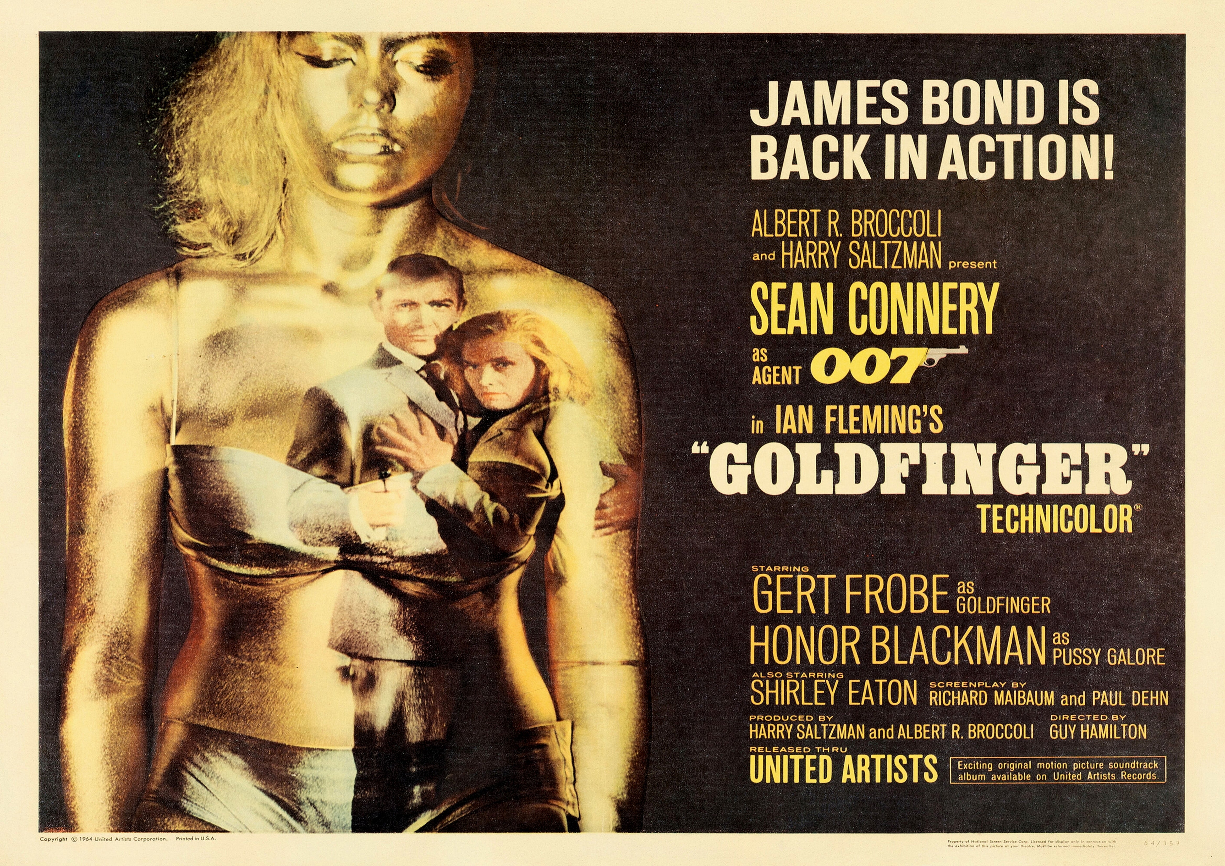 Reproduction Alternate "Goldfinger" Movie Poster, Home Wall Art Size: A2