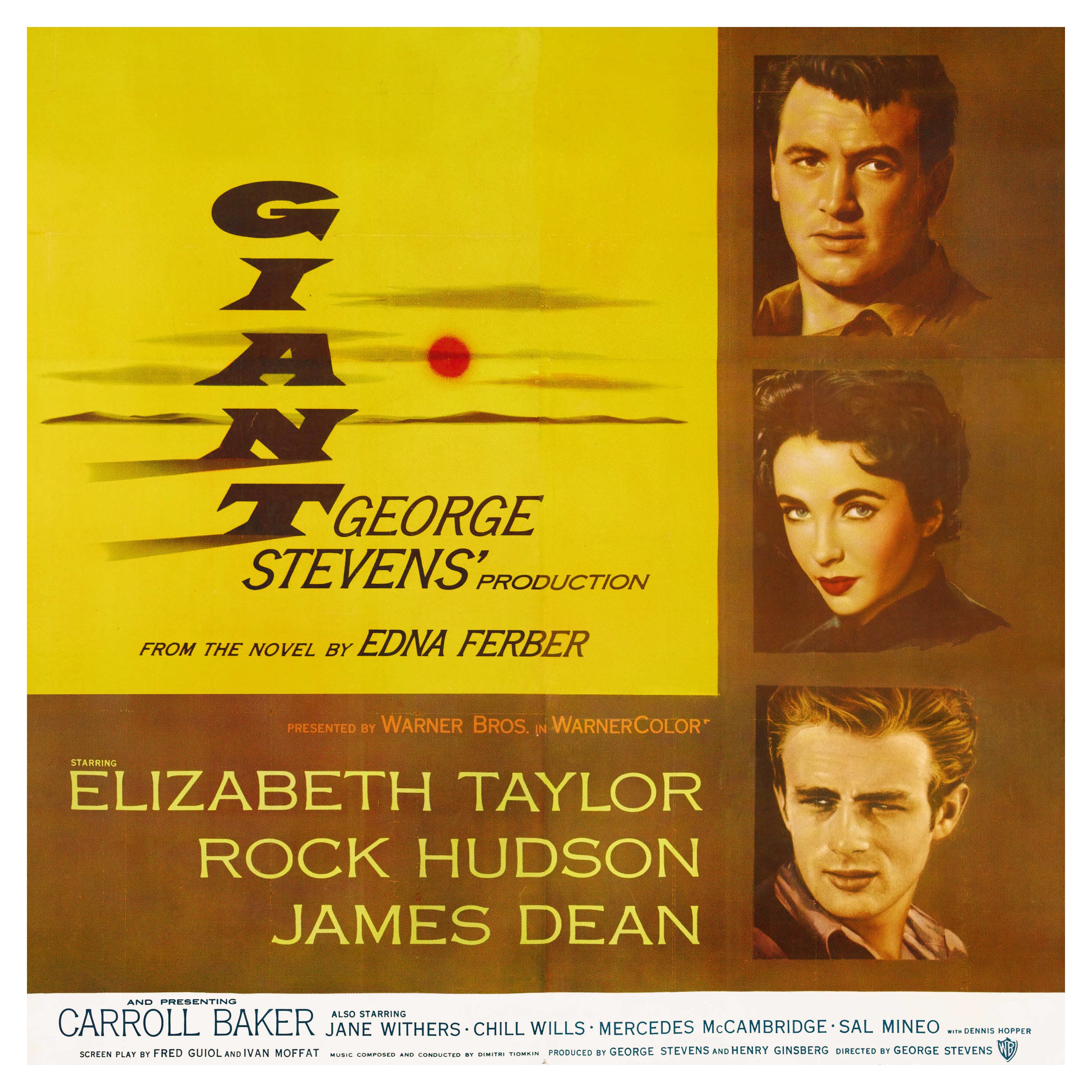 Reproduction Vintage Movie Poster "Giant" Home Wall Art, Size: 16" x 16"