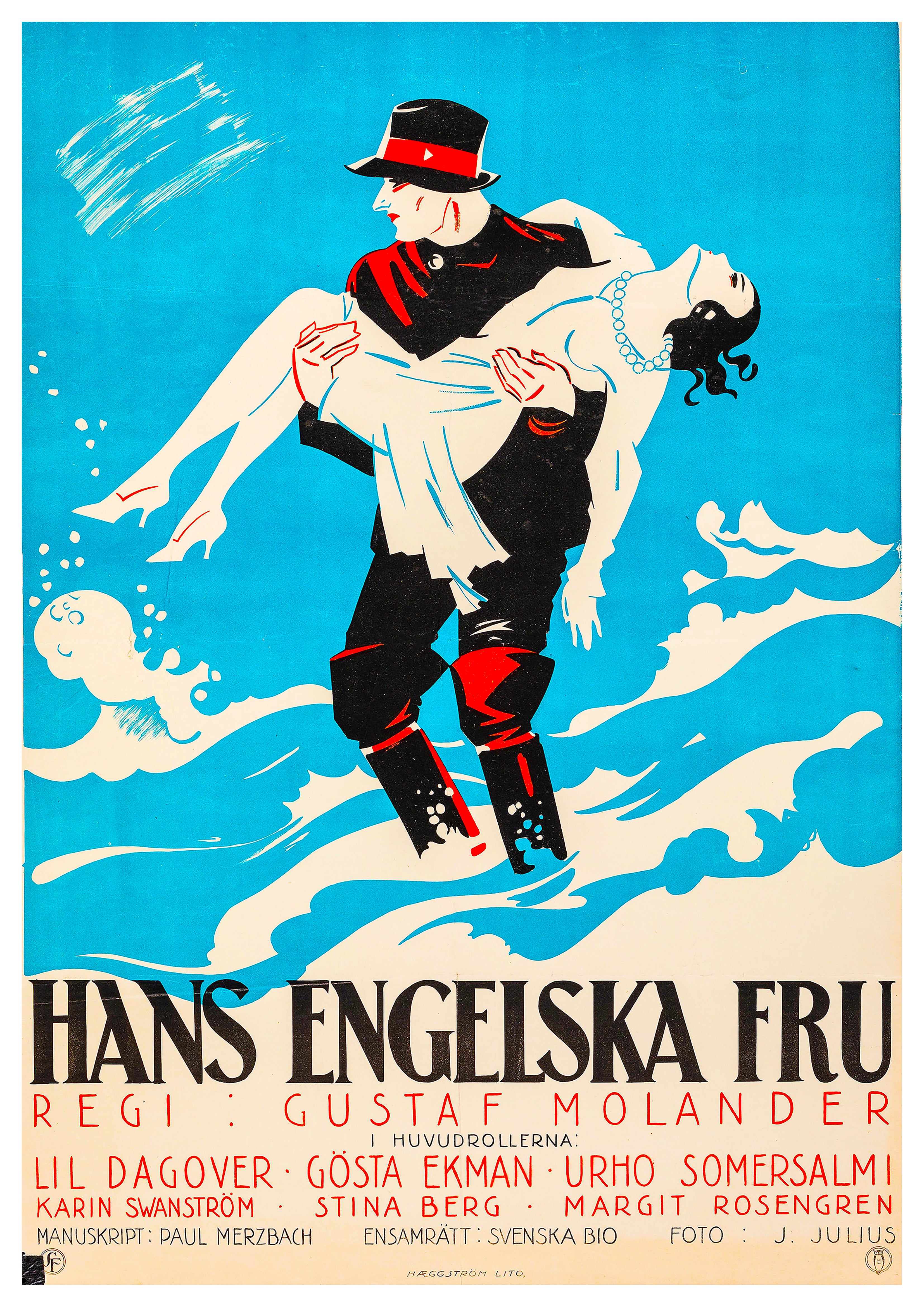 Reproduction Vintage "His English Wife" **Swedish** Movie Poster