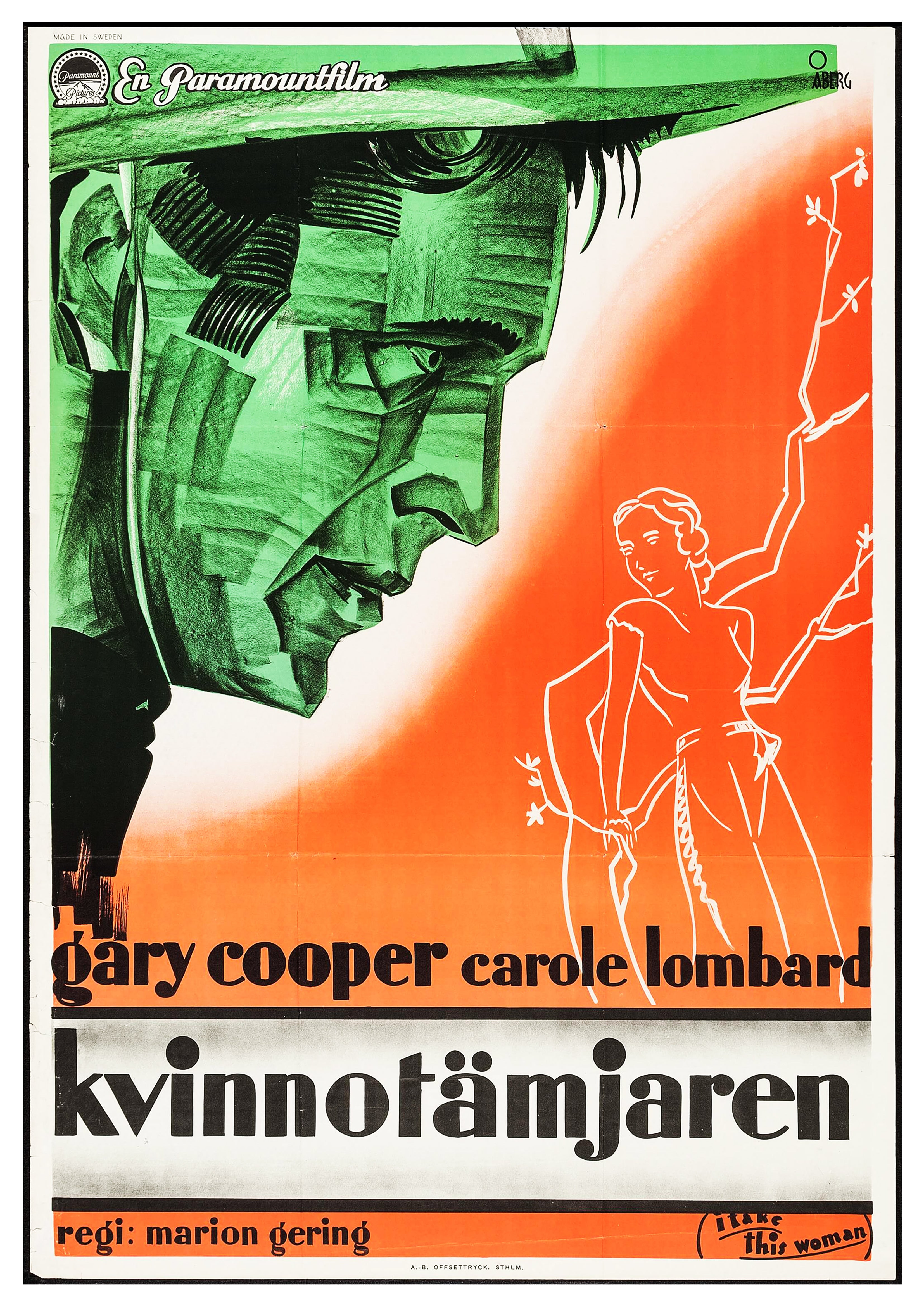 Reproduction Vintage "I Take This Woman" **Swedish** Movie Poster