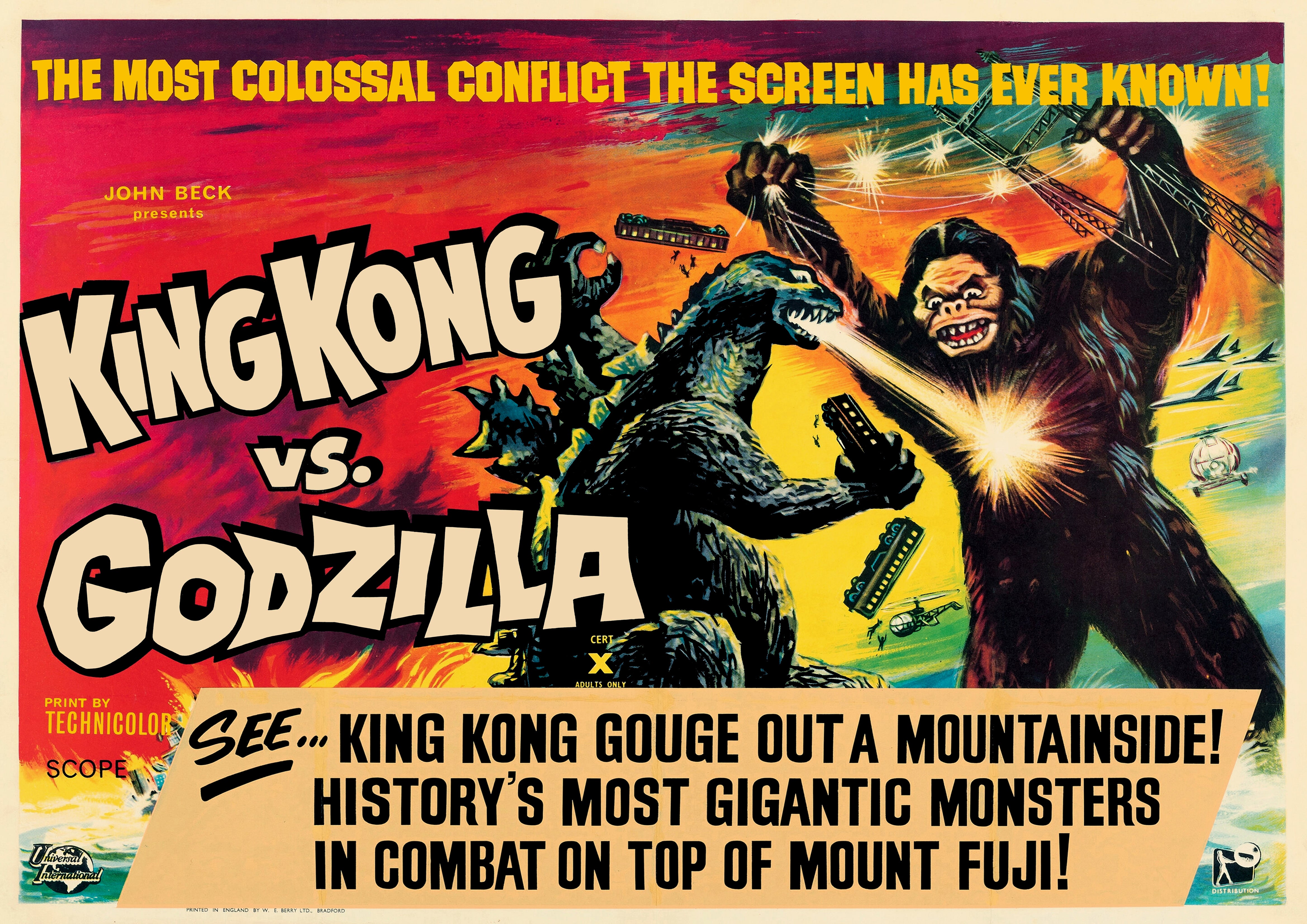 Reproduction Alternate "King Kong vs Godzilla" Movie Poster, Home Wall Art Size: A2