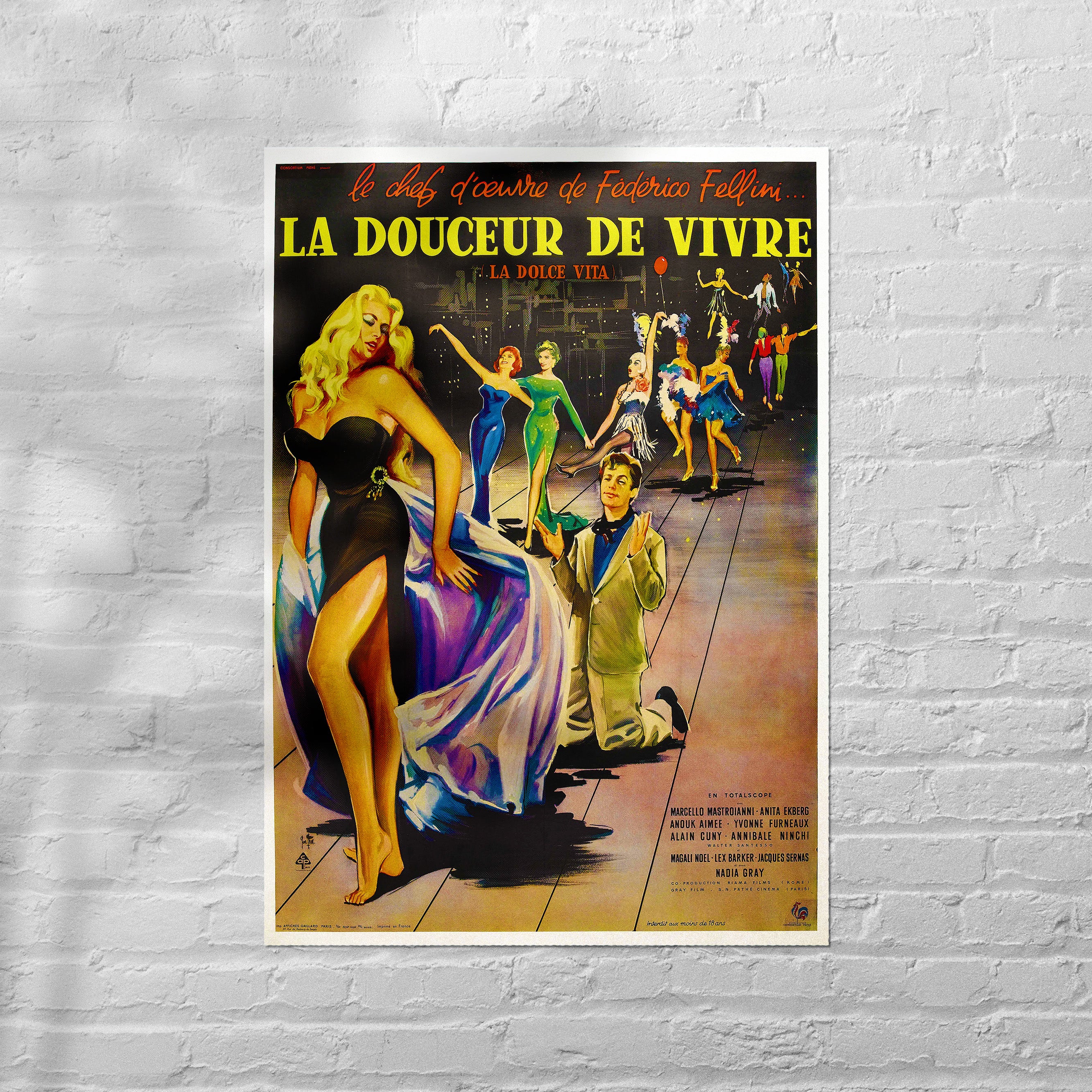 Reproduction "La Dolce Vita - French" Classic Movie Poster