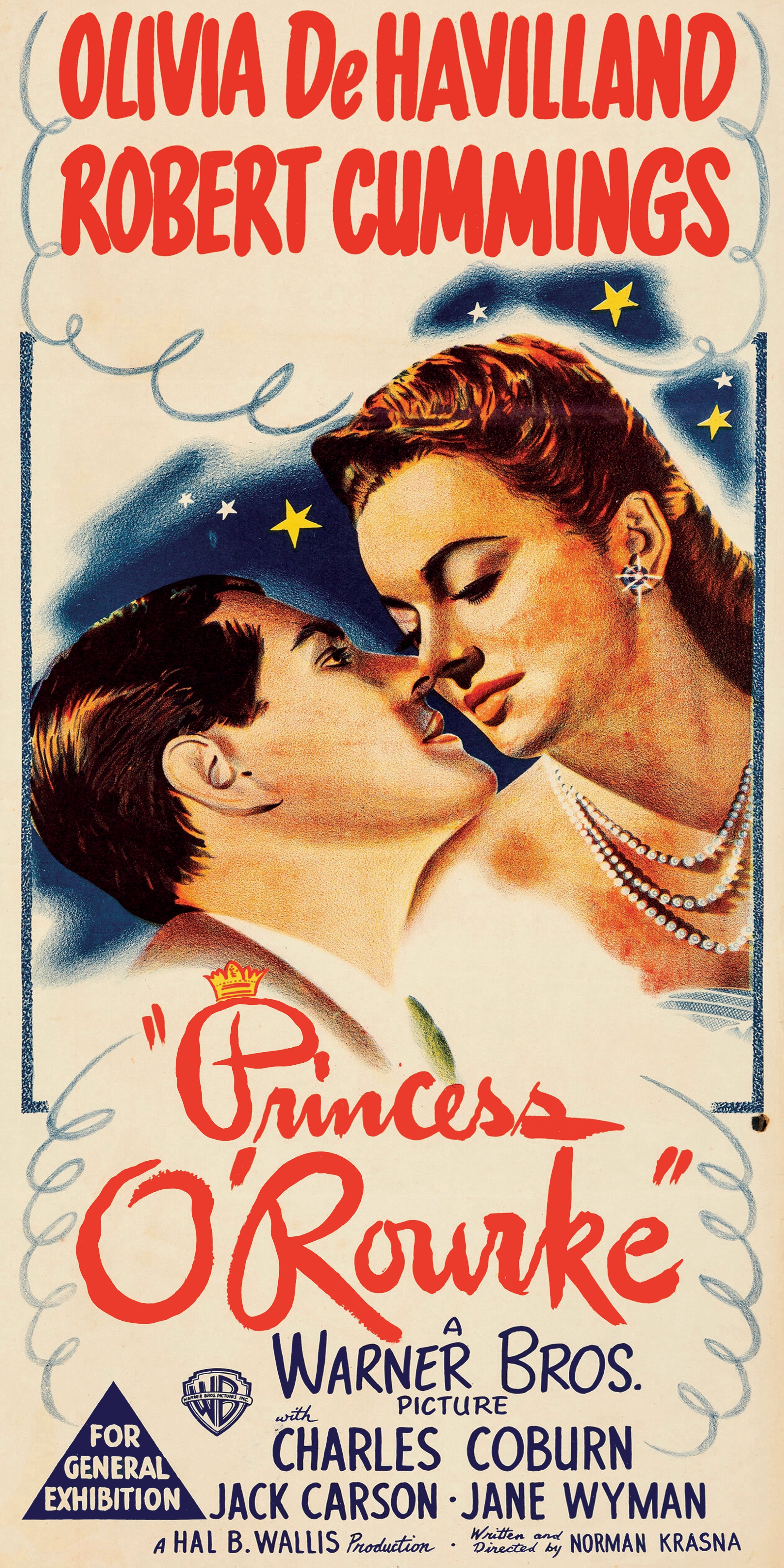 Reproduction Alternate "Princess O'Rourke" Movie Poster, Home Wall Art Size: 12" x 24"