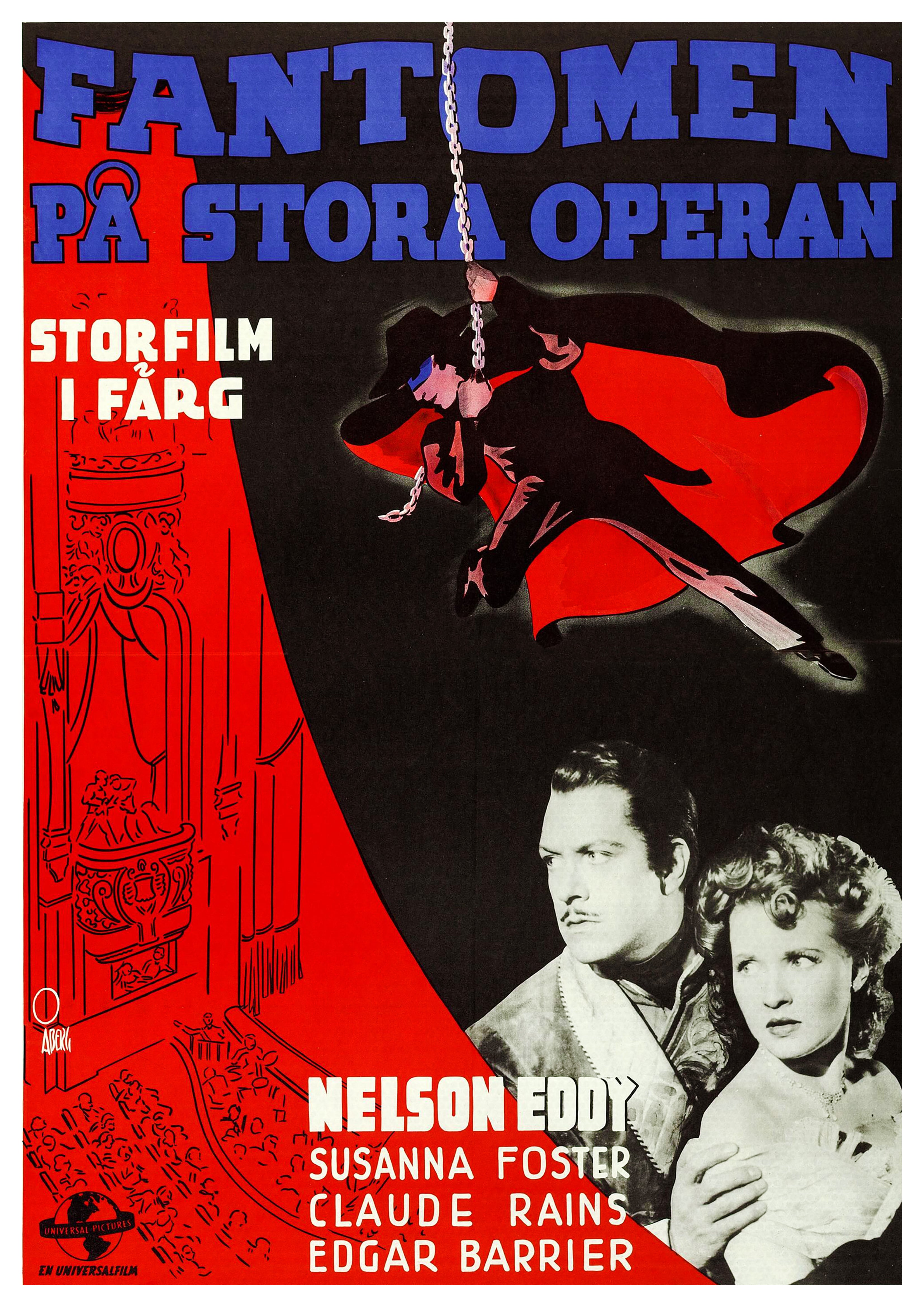 Reproduction Vintage "Phantom Of The Opera" **Swedish** Movie Poster