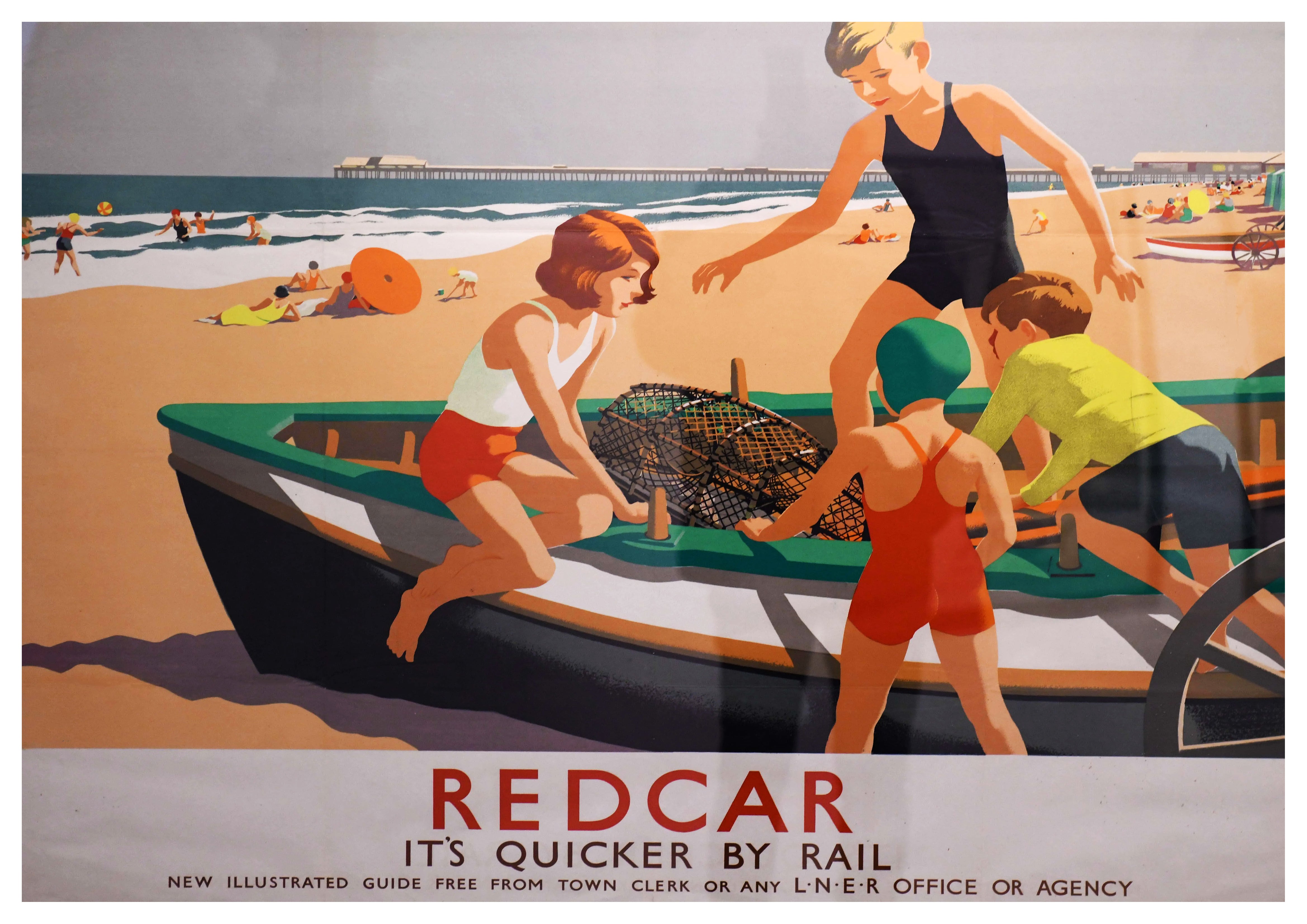 Reproduction Vintage Travel Poster "Redcar", Home Wall Art, Size: A2