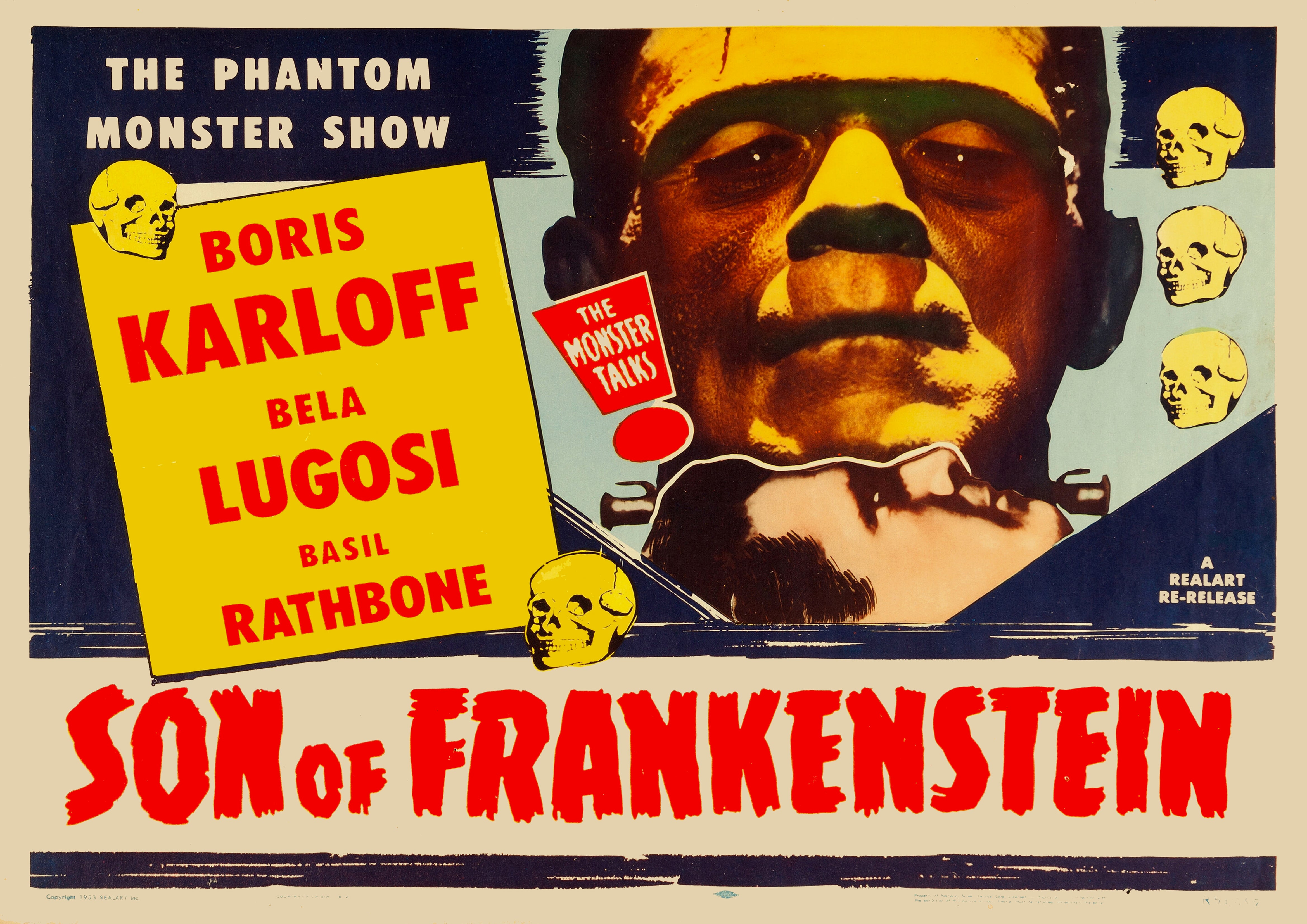 Reproduction Alternate "Son Of Frankenstein" Movie Poster, Home Wall Art Size: A2