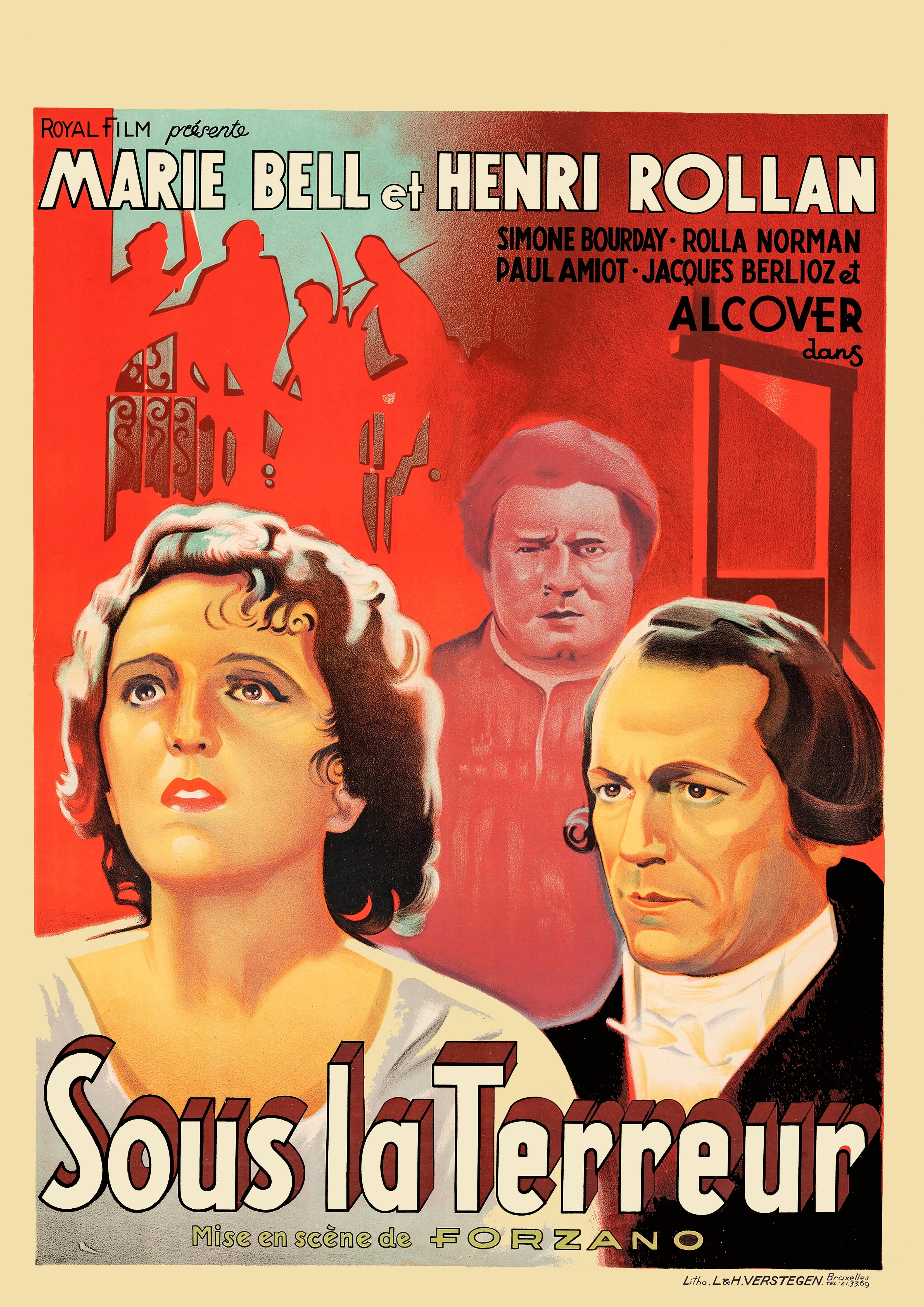 Reproduction Alternate "Sous La Terreur" Movie Poster, Home Wall Art Size: A2