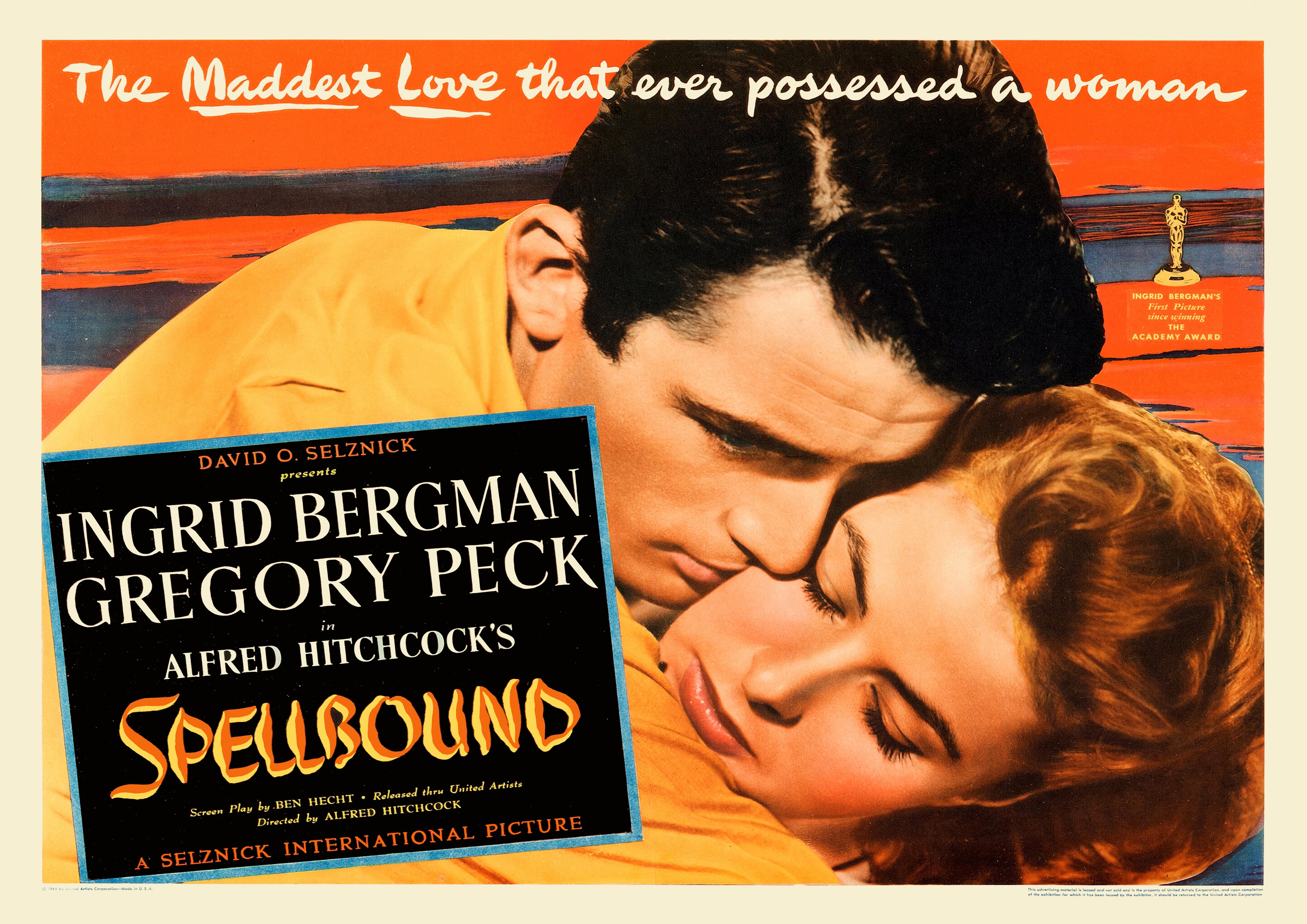 Reproduction Alternate "Spellbound" Movie Poster, Home Wall Art Size: A2