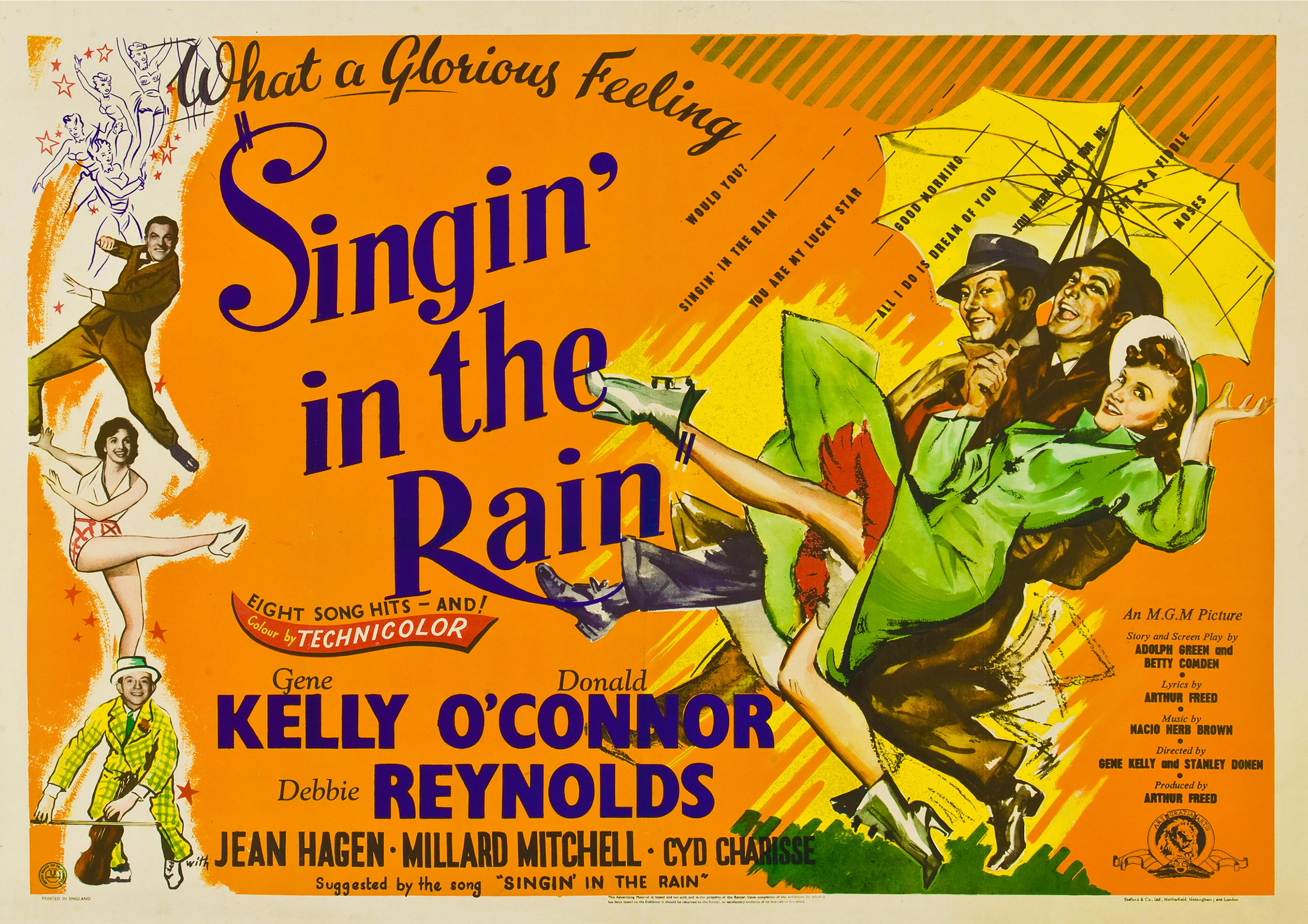 Reproduction Vintage Musical Poster "Singin' In The Rain"  Home Wall Art, Size: A2