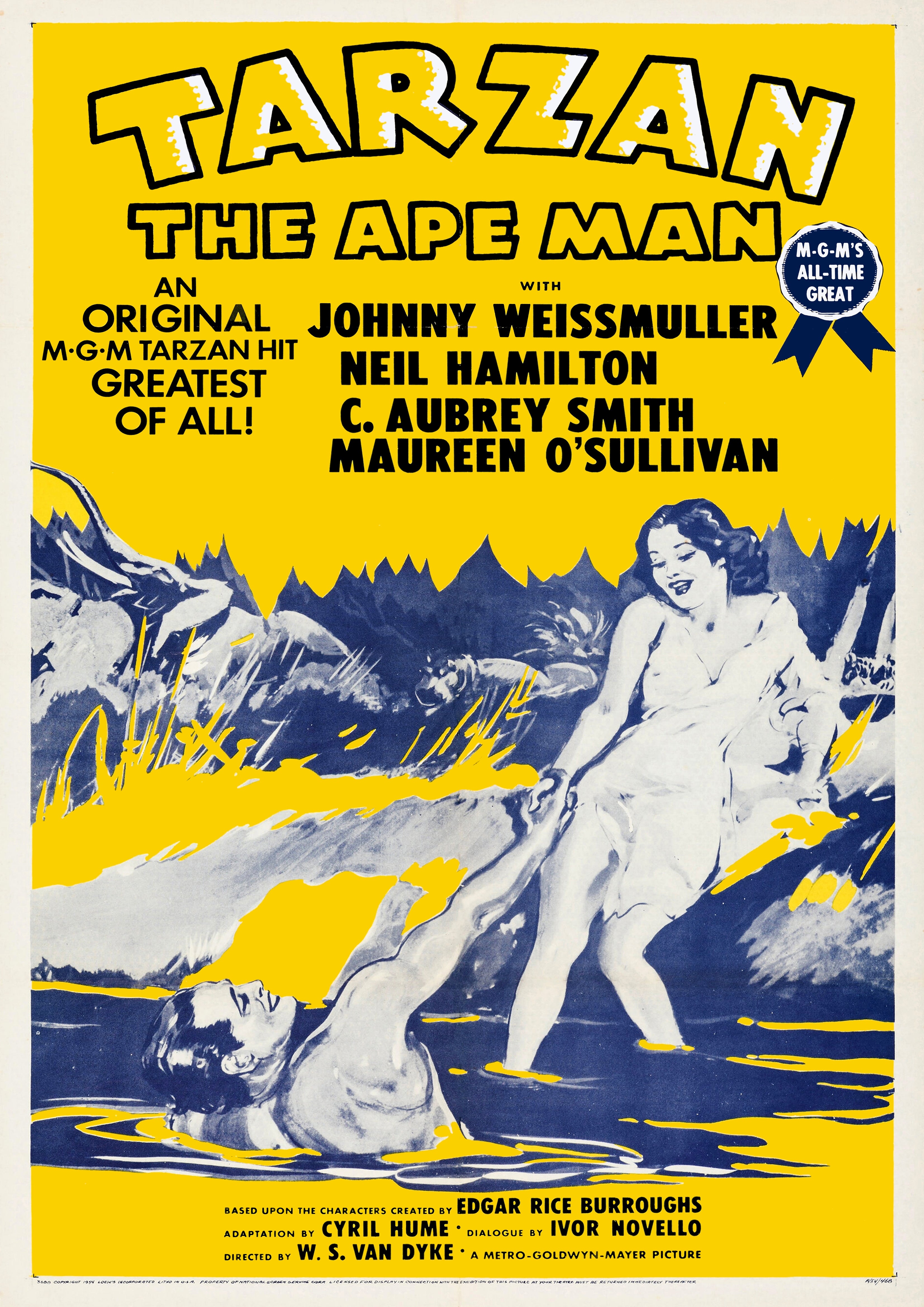 Reproduction Alternate "Tarzan The Ape Man" Movie Poster, Home Wall Art Size: A2