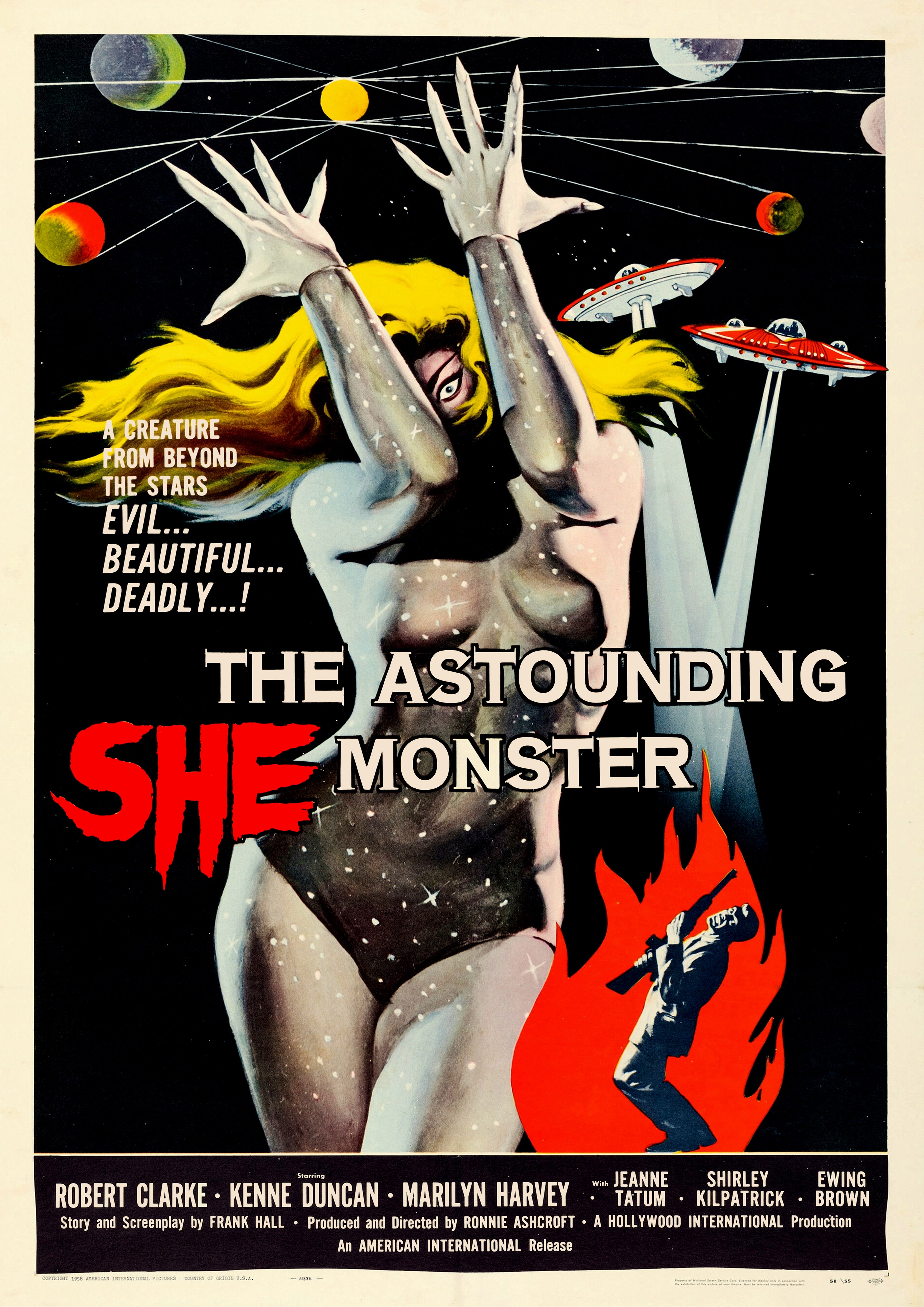 Reproduction Alternate "The Astounding She Monster" Movie Poster, Home Wall Art Size: A2