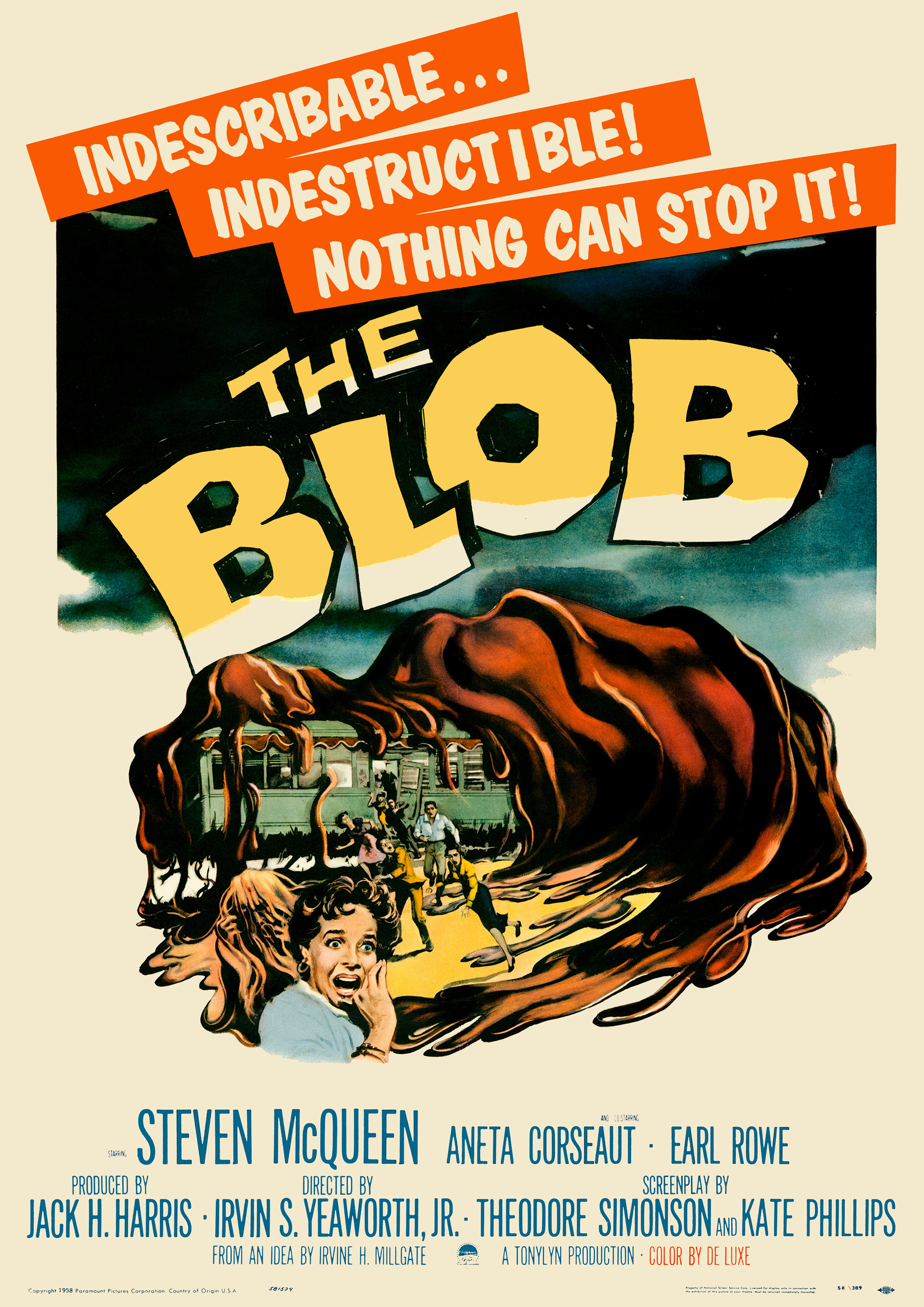 Reproduction Alternate "The Blob" Movie Poster, Home Wall Art Size: A2