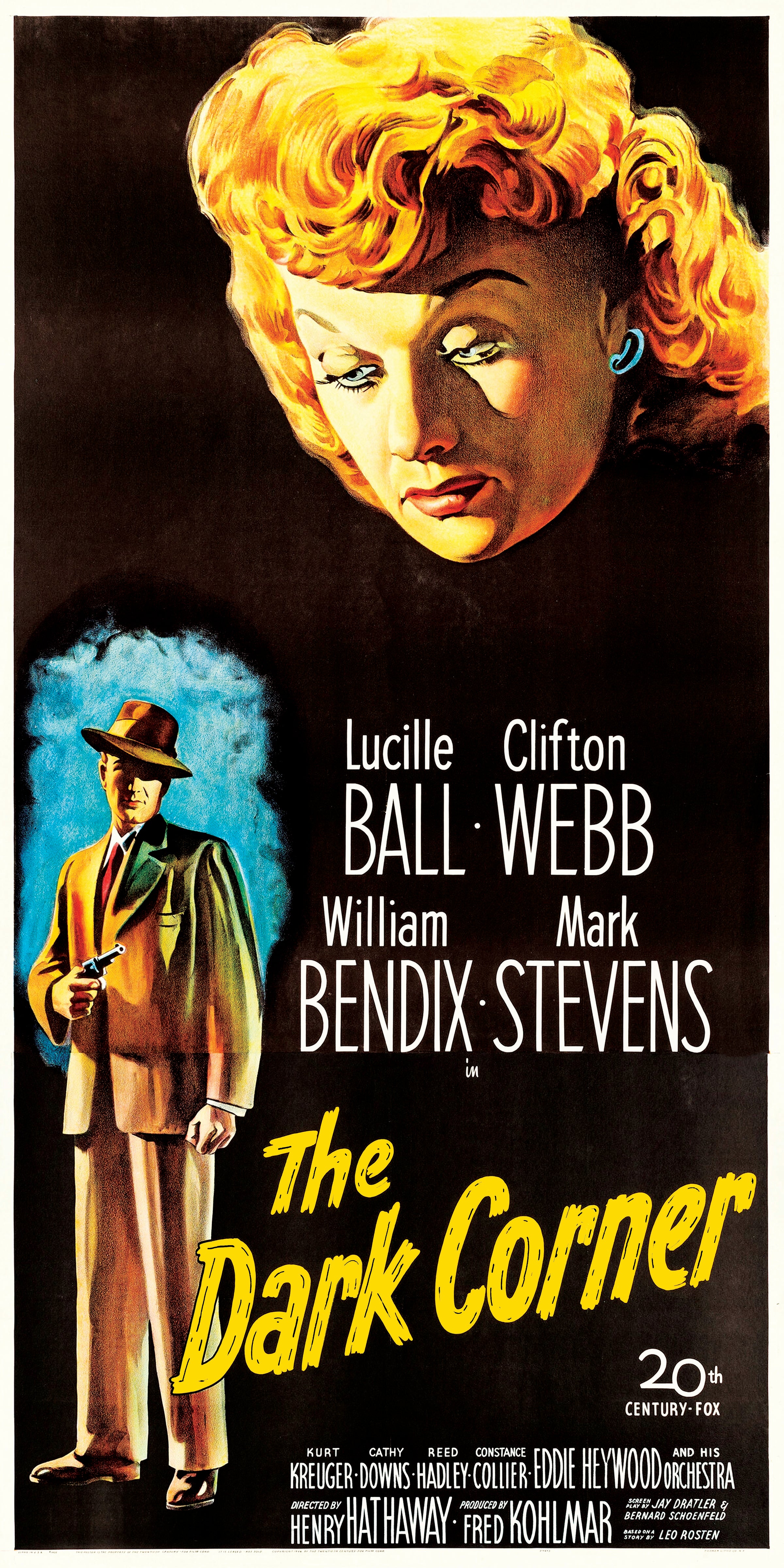 Reproduction Alternate "The Dark Corner" Movie Poster, Home Wall Art Size: 12" x 24"