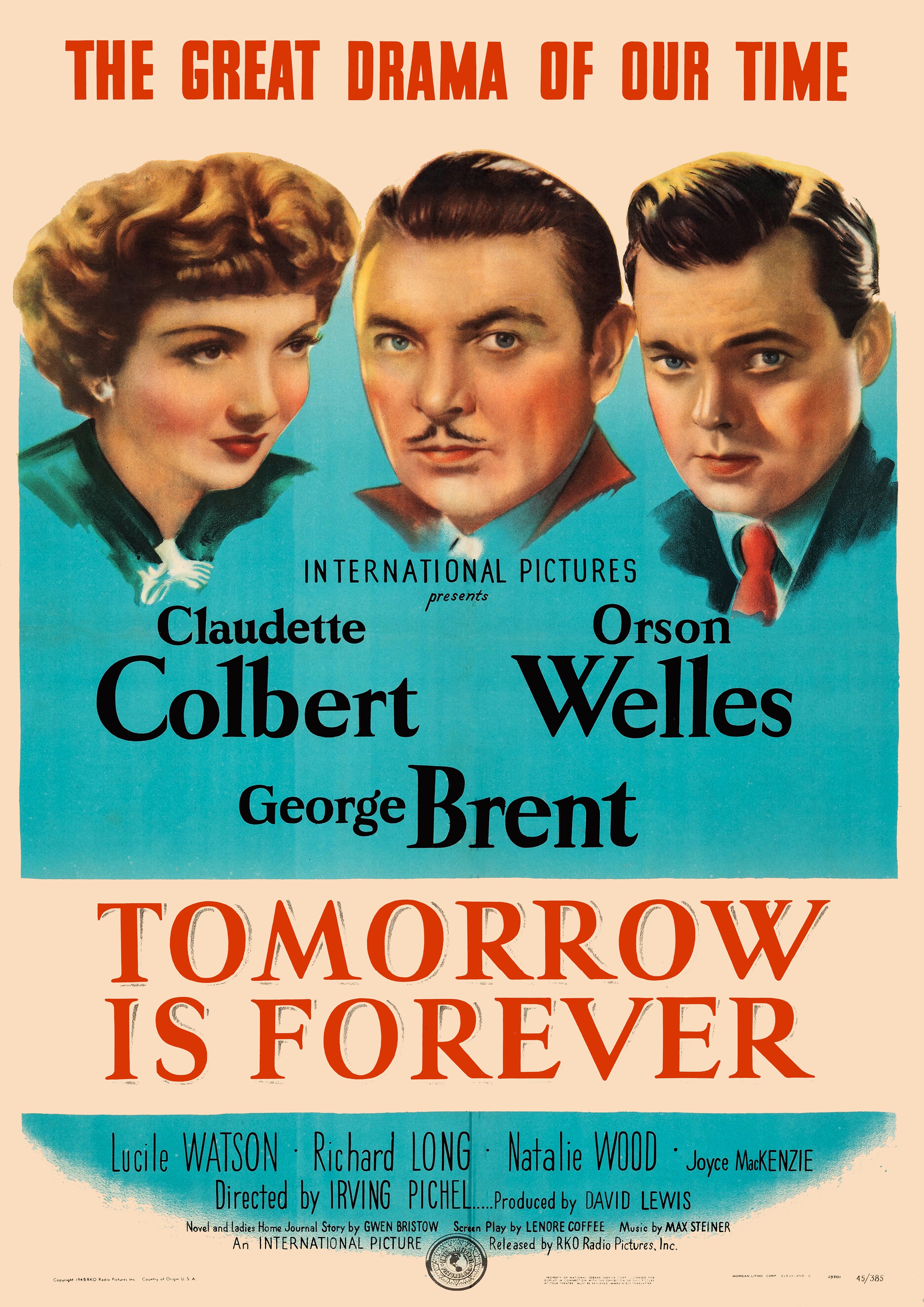 Reproduction Alternate "Tomorrow Is Forever" Movie Poster, Home Wall Art Size: A2