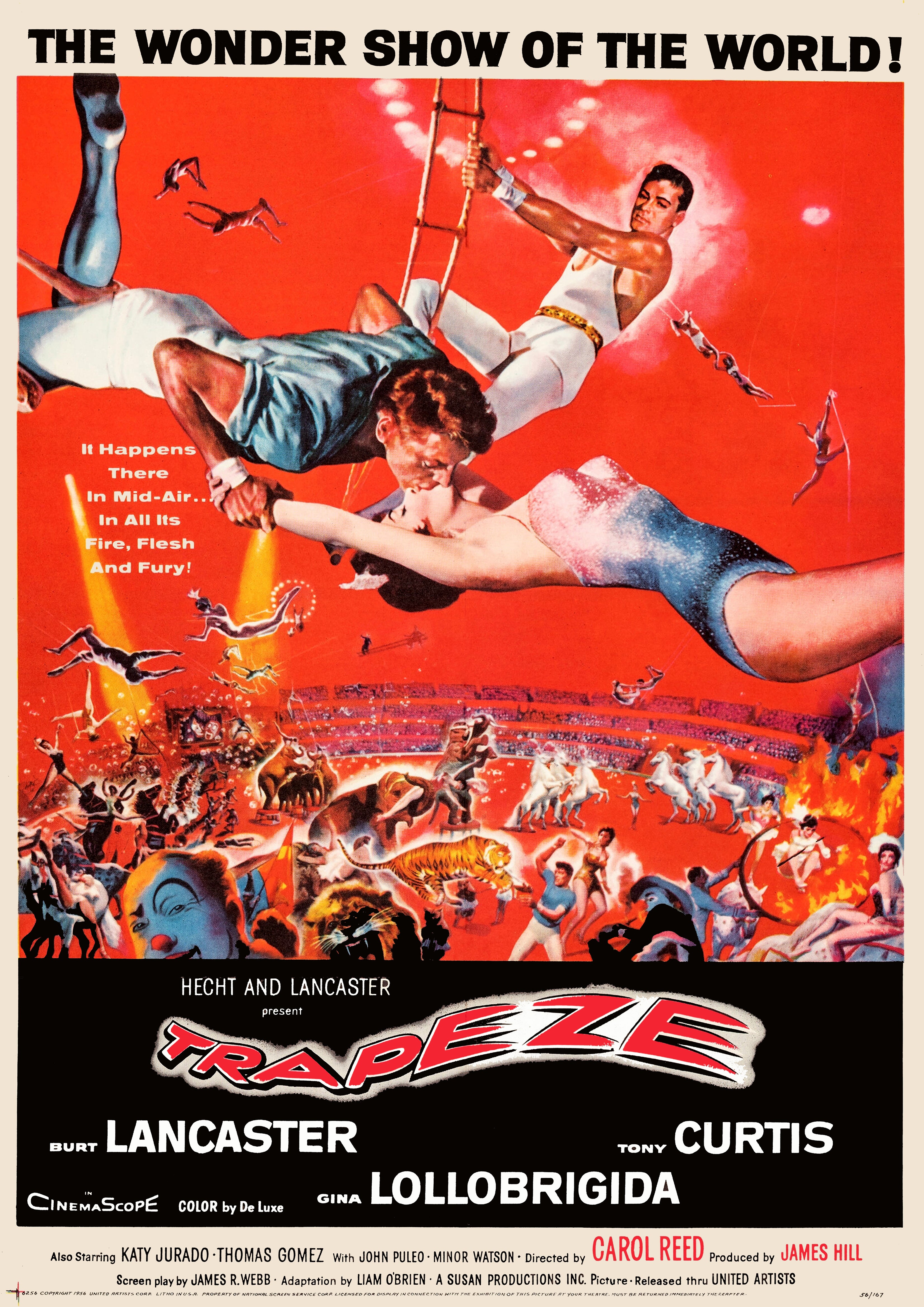 Reproduction Alternate "Trapeze" Movie Poster, Home Wall Art Size: A2