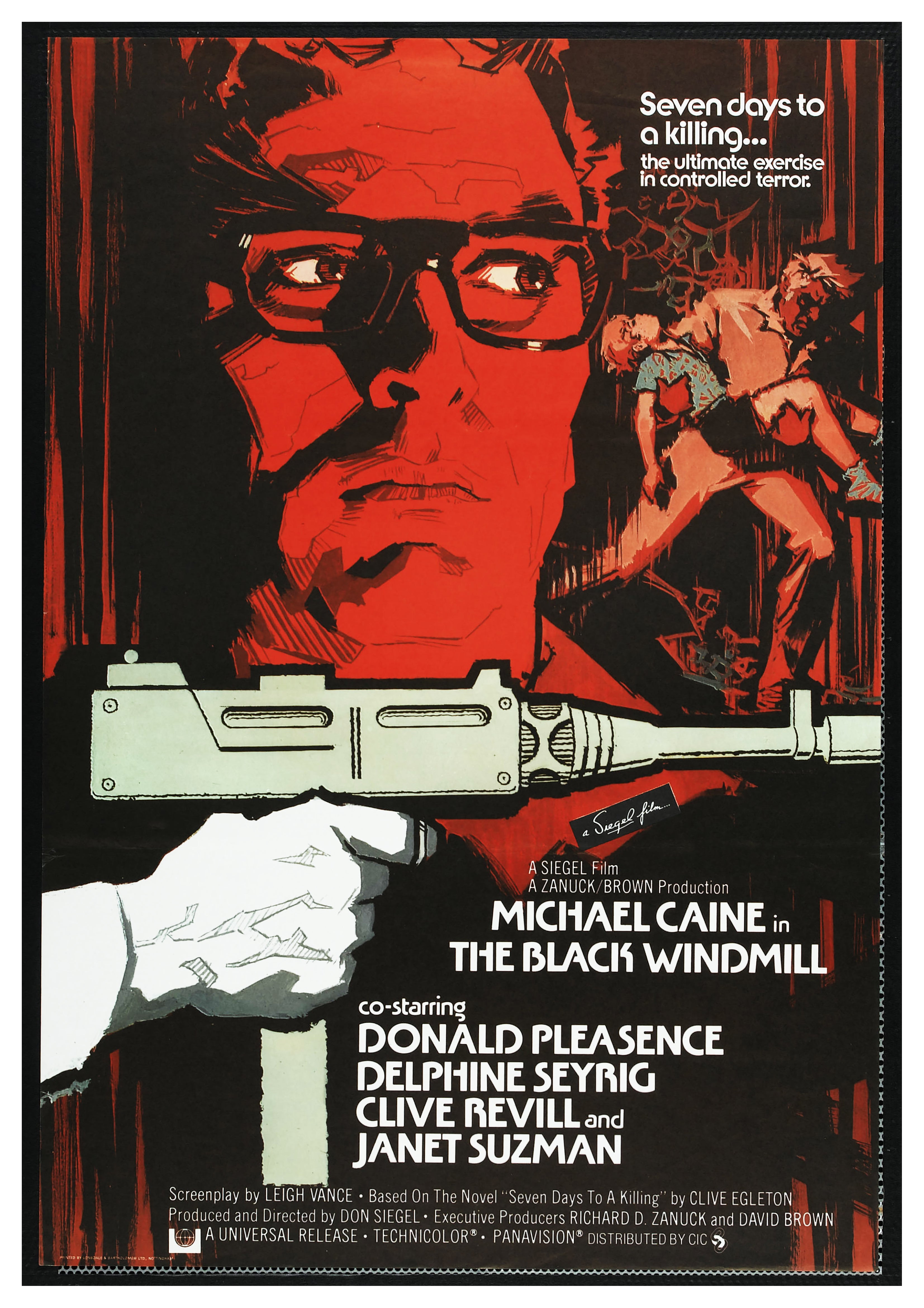 Reproduction Vintage "Michael Caine - The Black Windmill" Classic Movie Poster