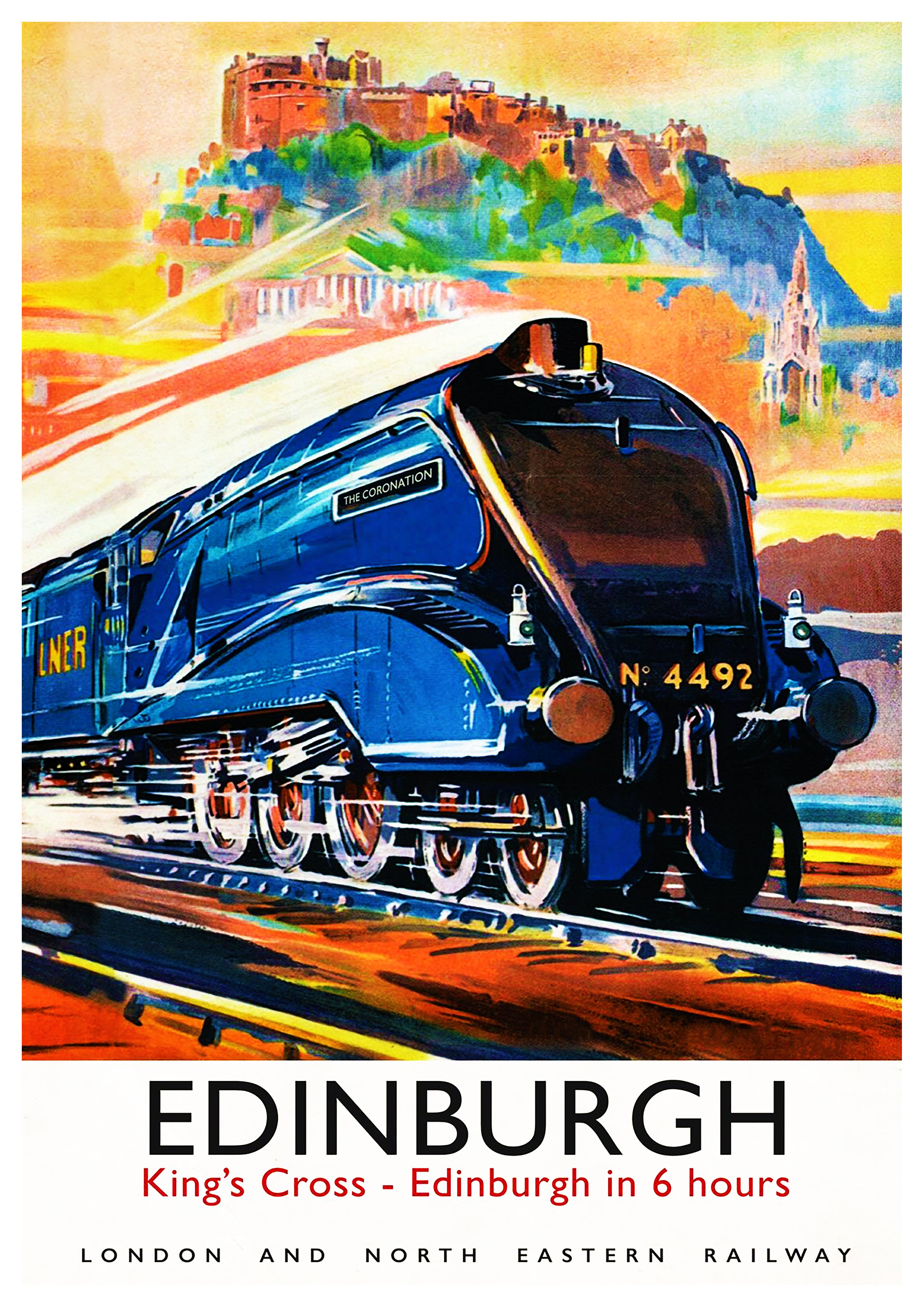 Reproduction Vintage Railway Poster "The Coronation Scot", Home Wall Art, Size: A2