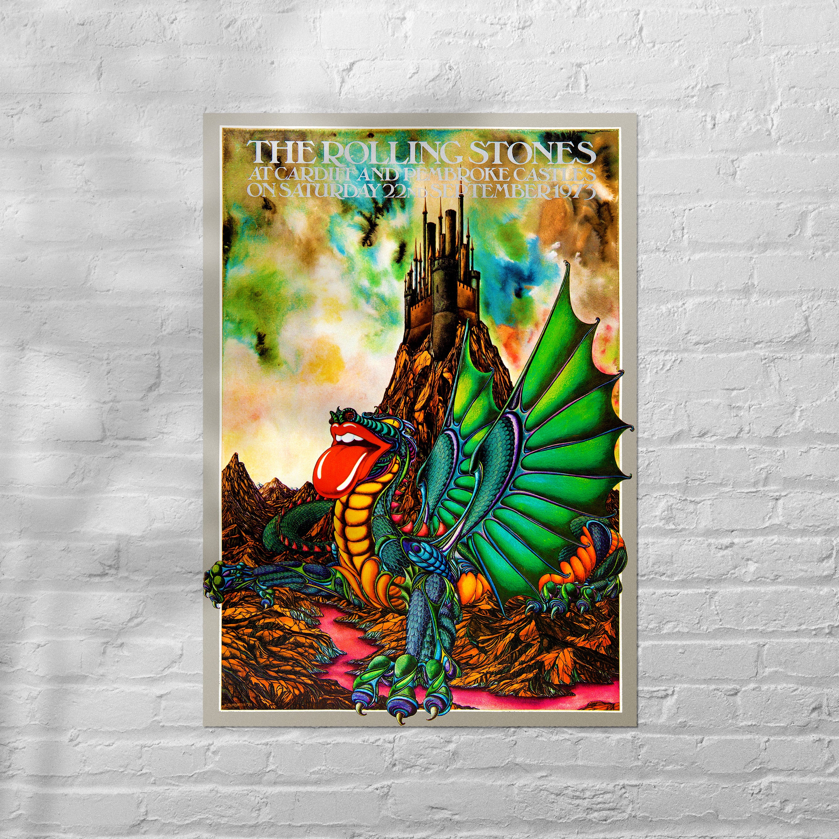 Reproduction Alternate "The Rolling Stones - Cardiff Castle 1973" Music Poster, Home Wall Art Size: A2 (420mm x 594mm)
