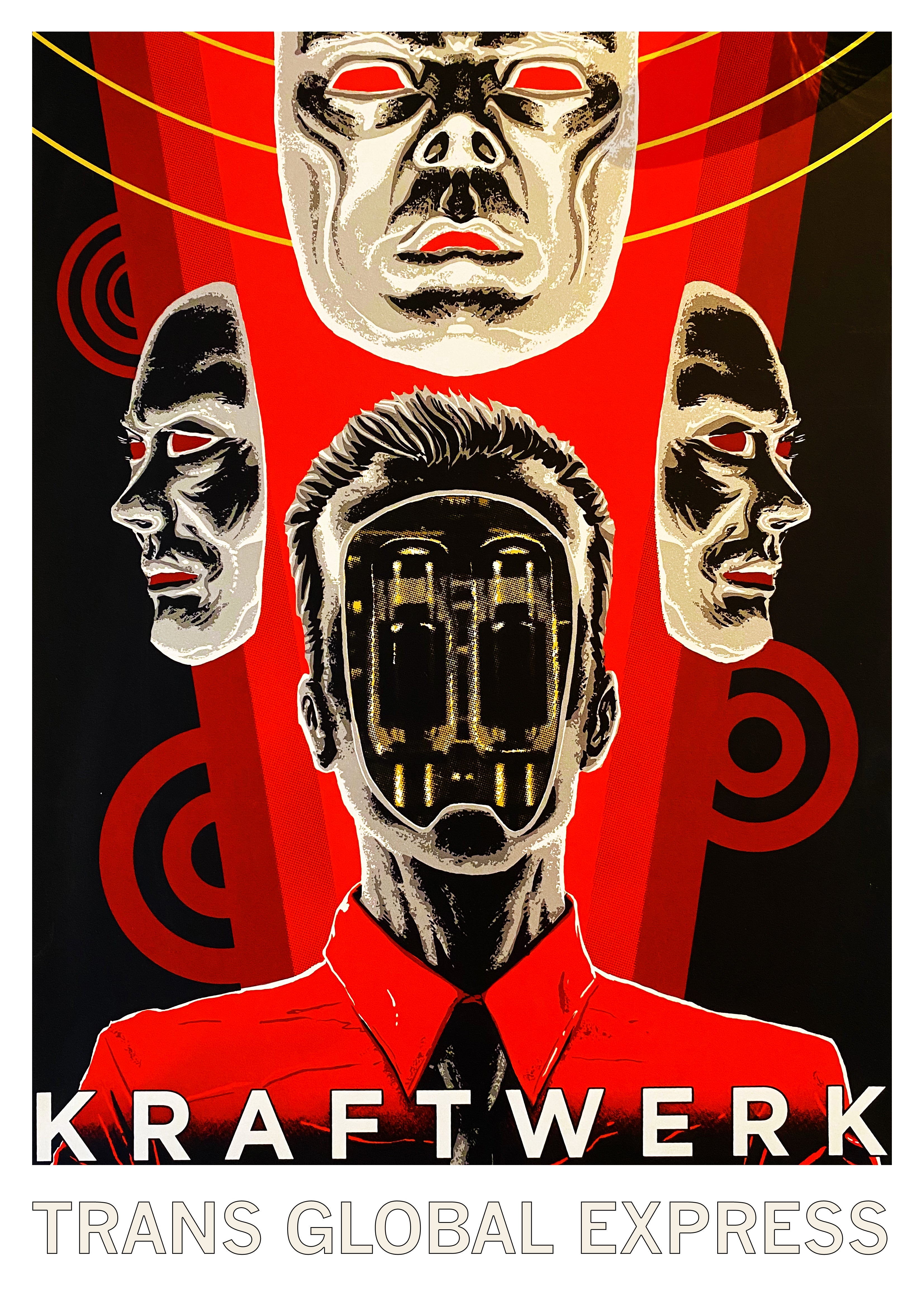 Reproduction Vintage Kraftwerk "Trans Global Express" Music Poster