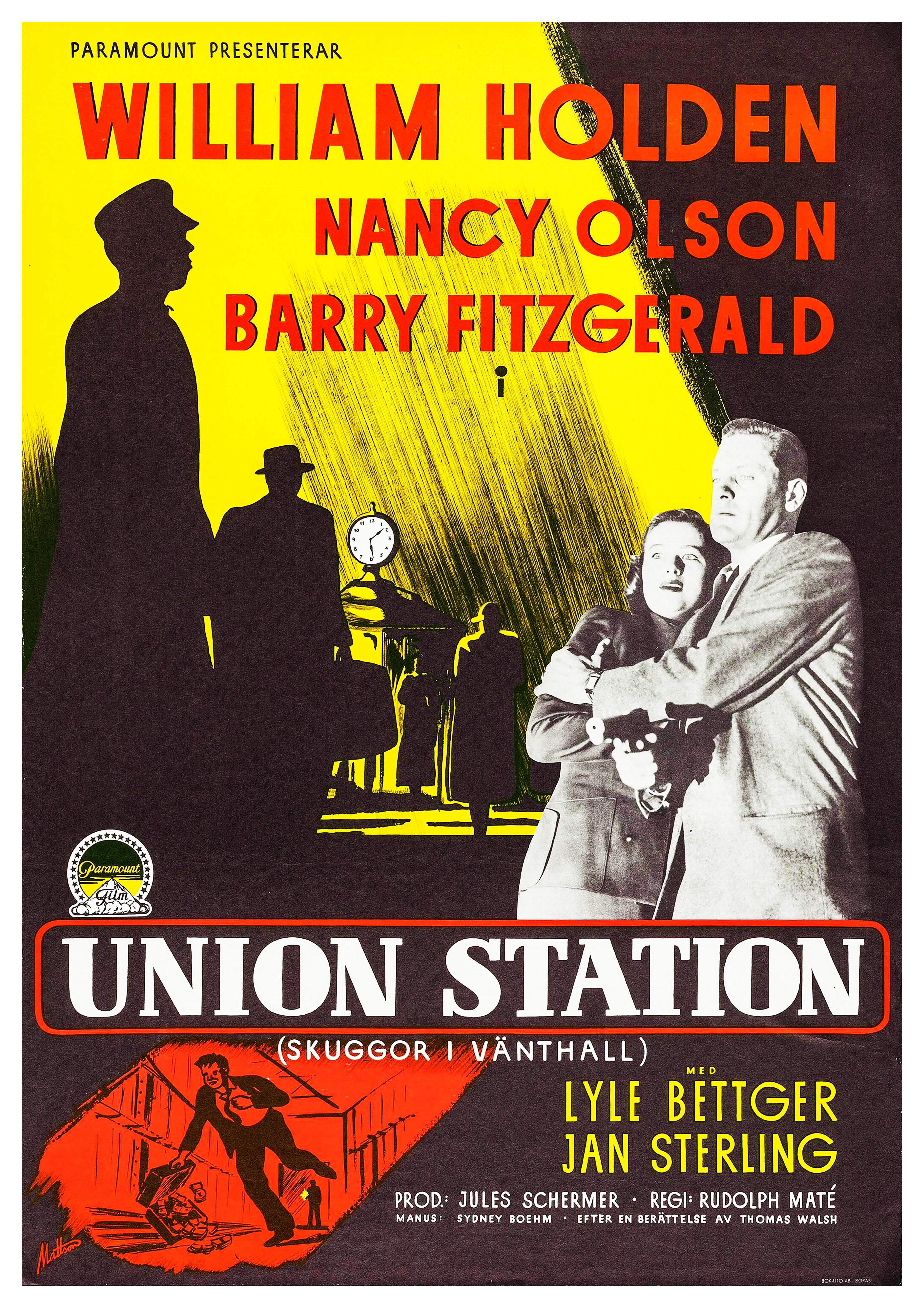 Reproduction Vintage "Union Station" **Swedish** Movie Poster