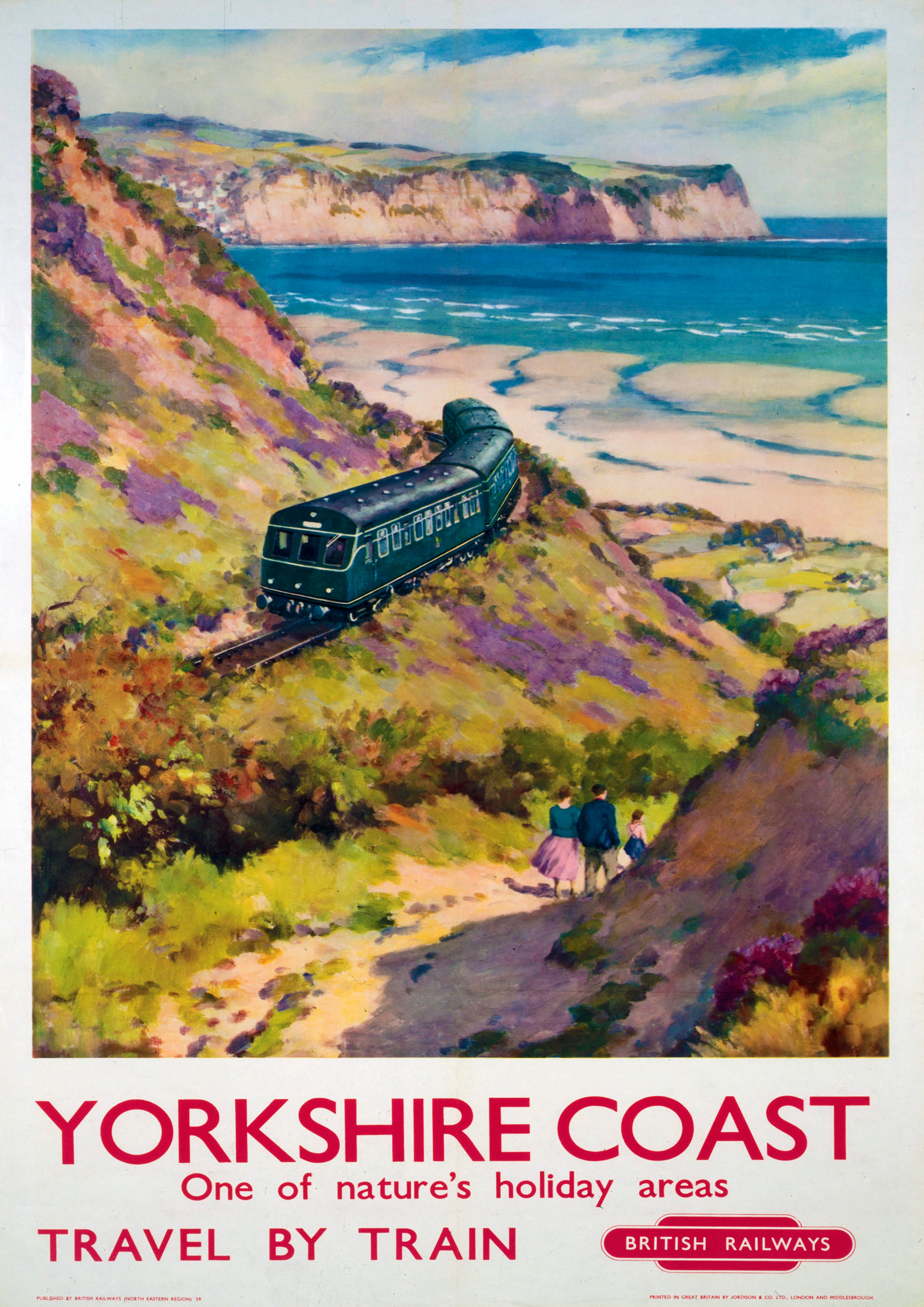 Reproduction Vintage Travel Poster "Yorkshire Coast", Home Wall Art, Size: A2