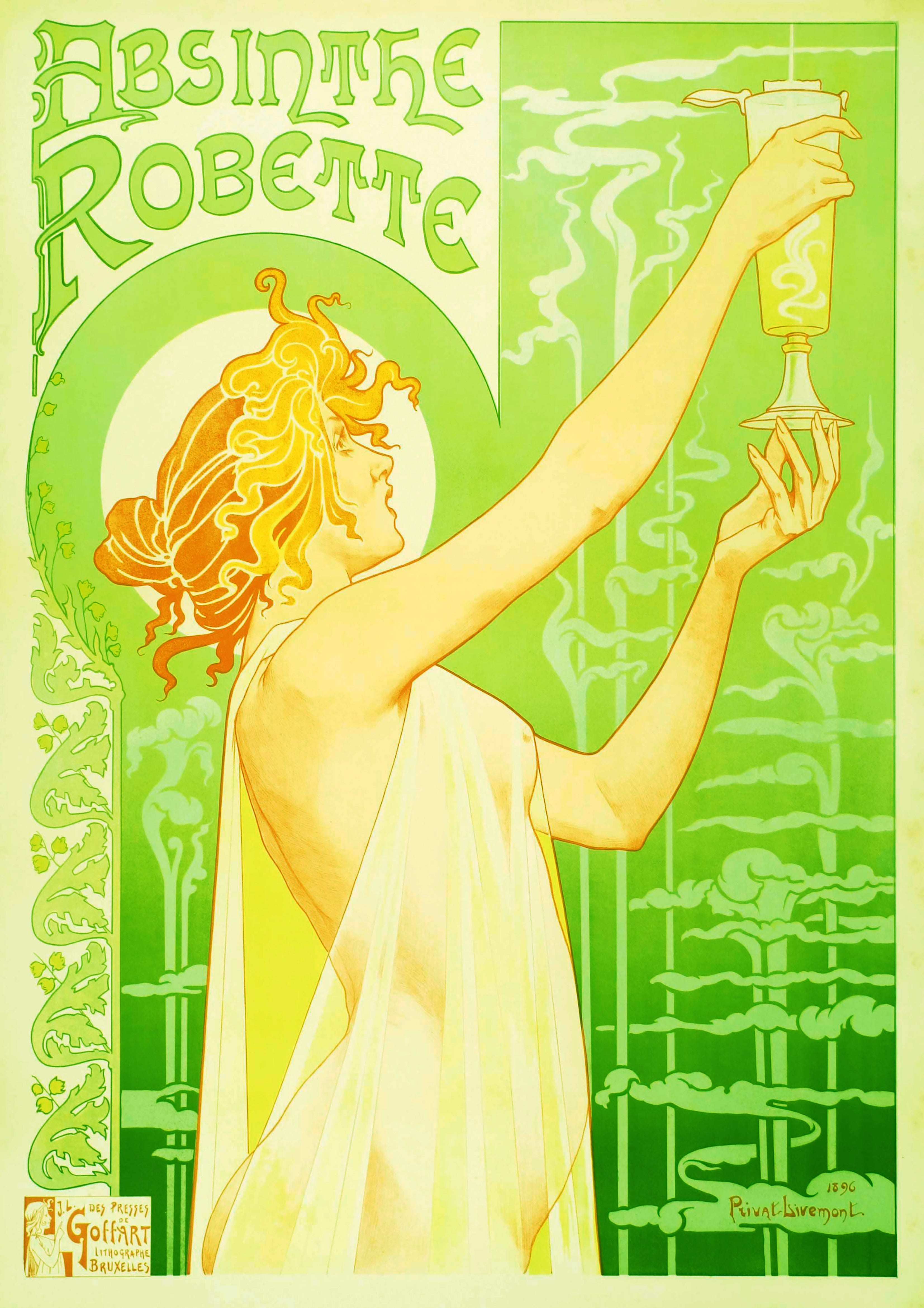 Reproduction Vintage "Absinthe Robette" Alcohol Poster