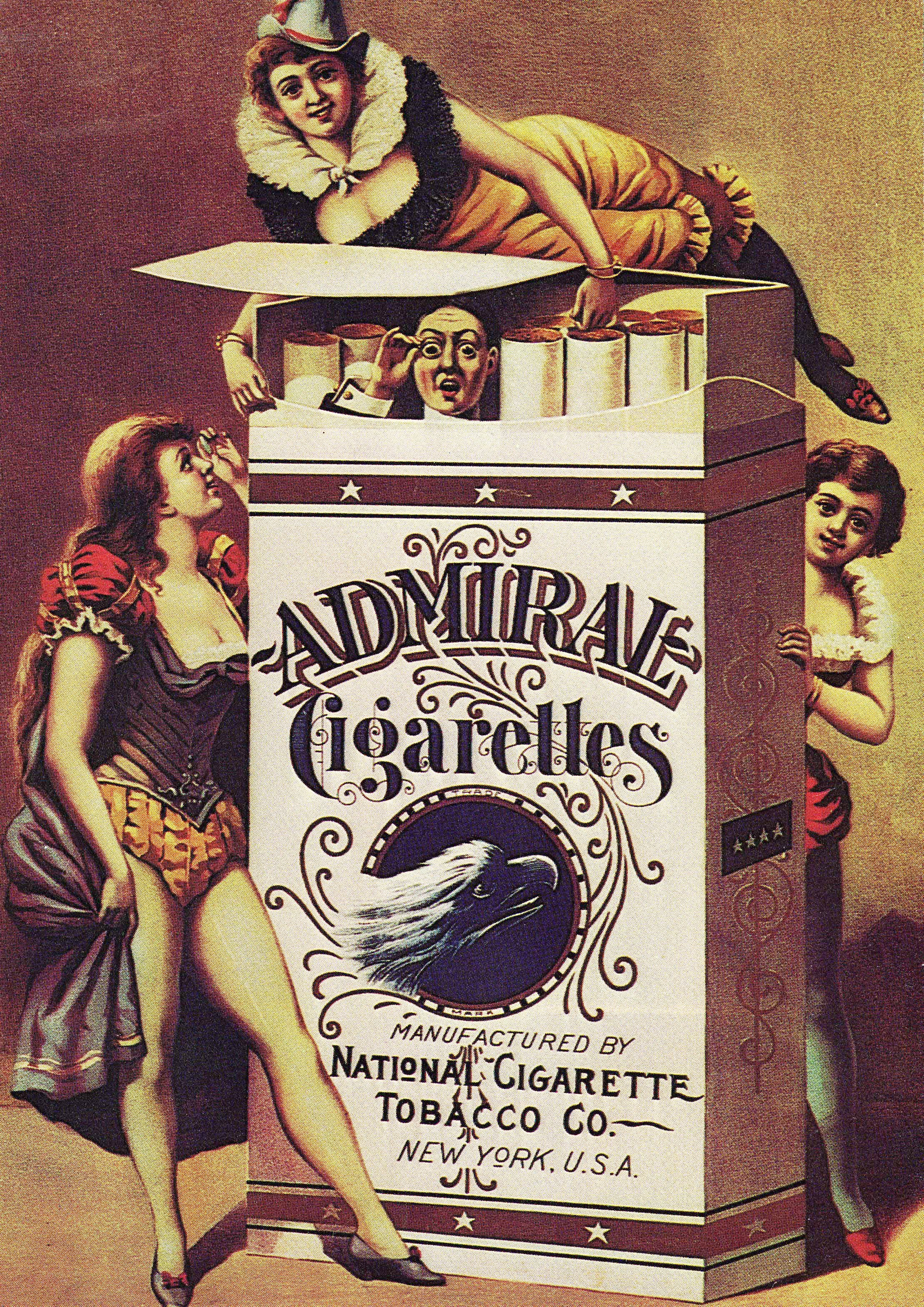 Reproduction Vintage "Admiral" Cigarette Poster, Home Wall Art, Various Sizes Available