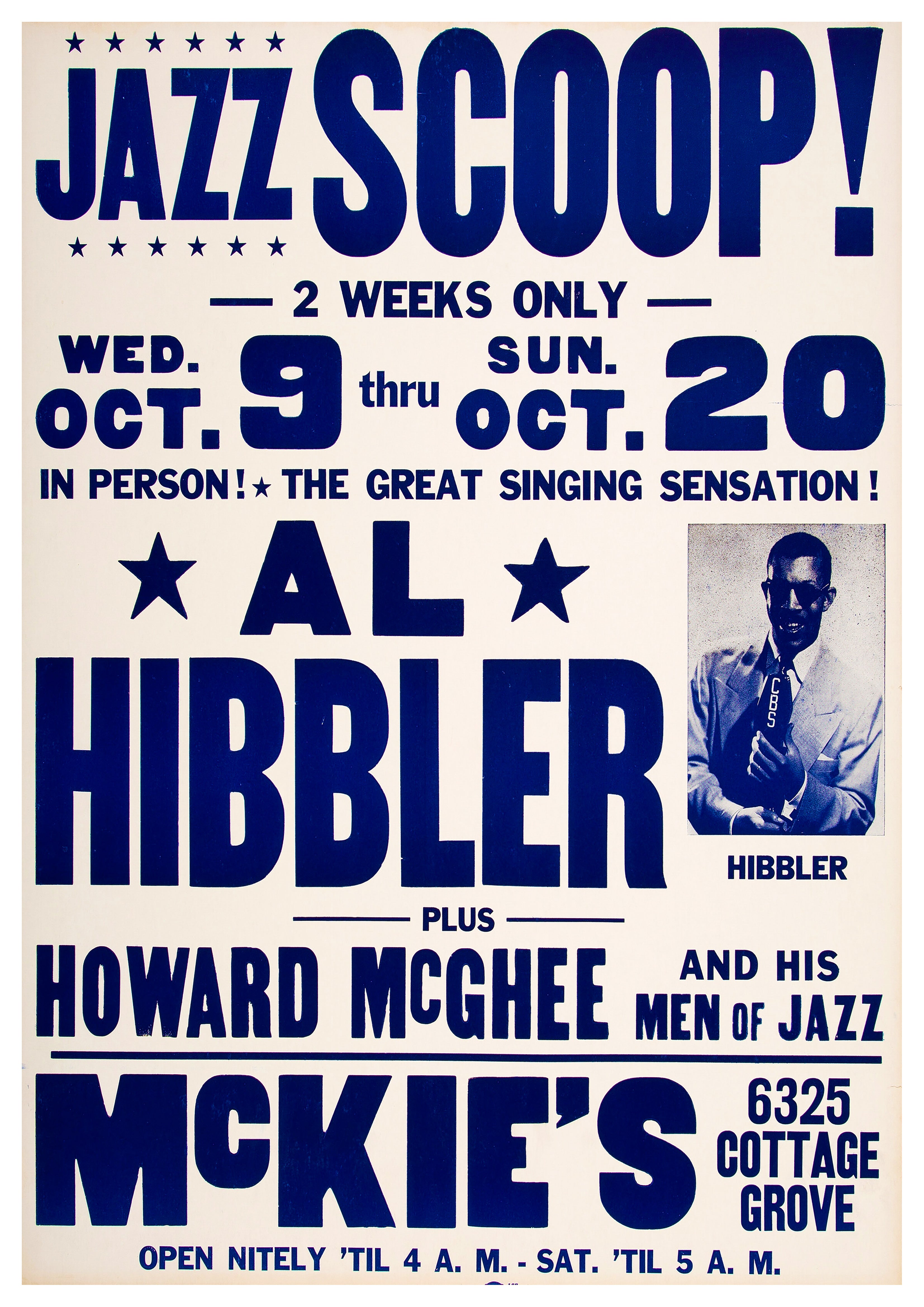 Reproduction Vintage "Al Hibbler - Jazz Scoop!" Jazz Poster