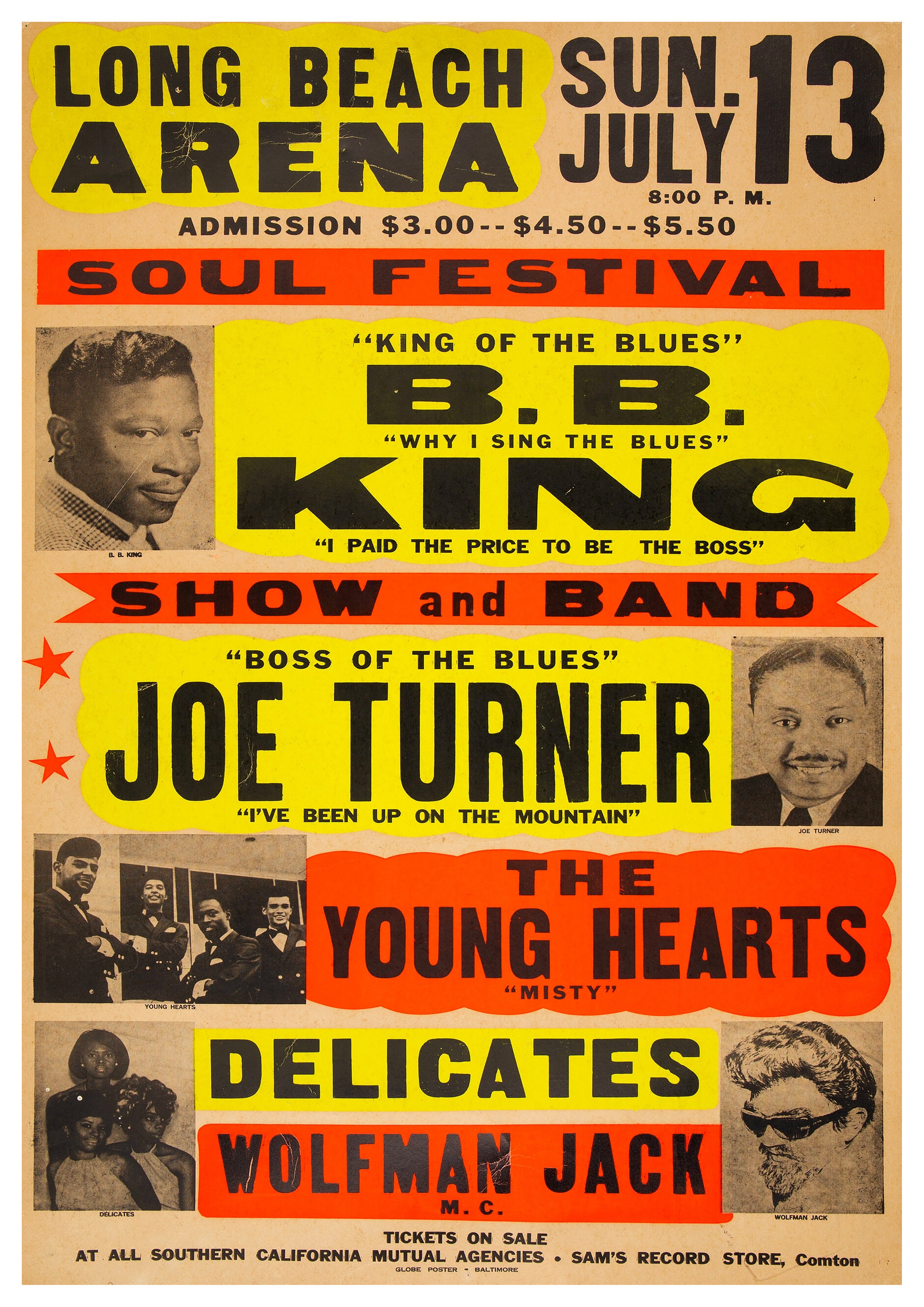 Reproduction Vintage Blues Music Poster "B.B. King - Soul Festival" Size: A2