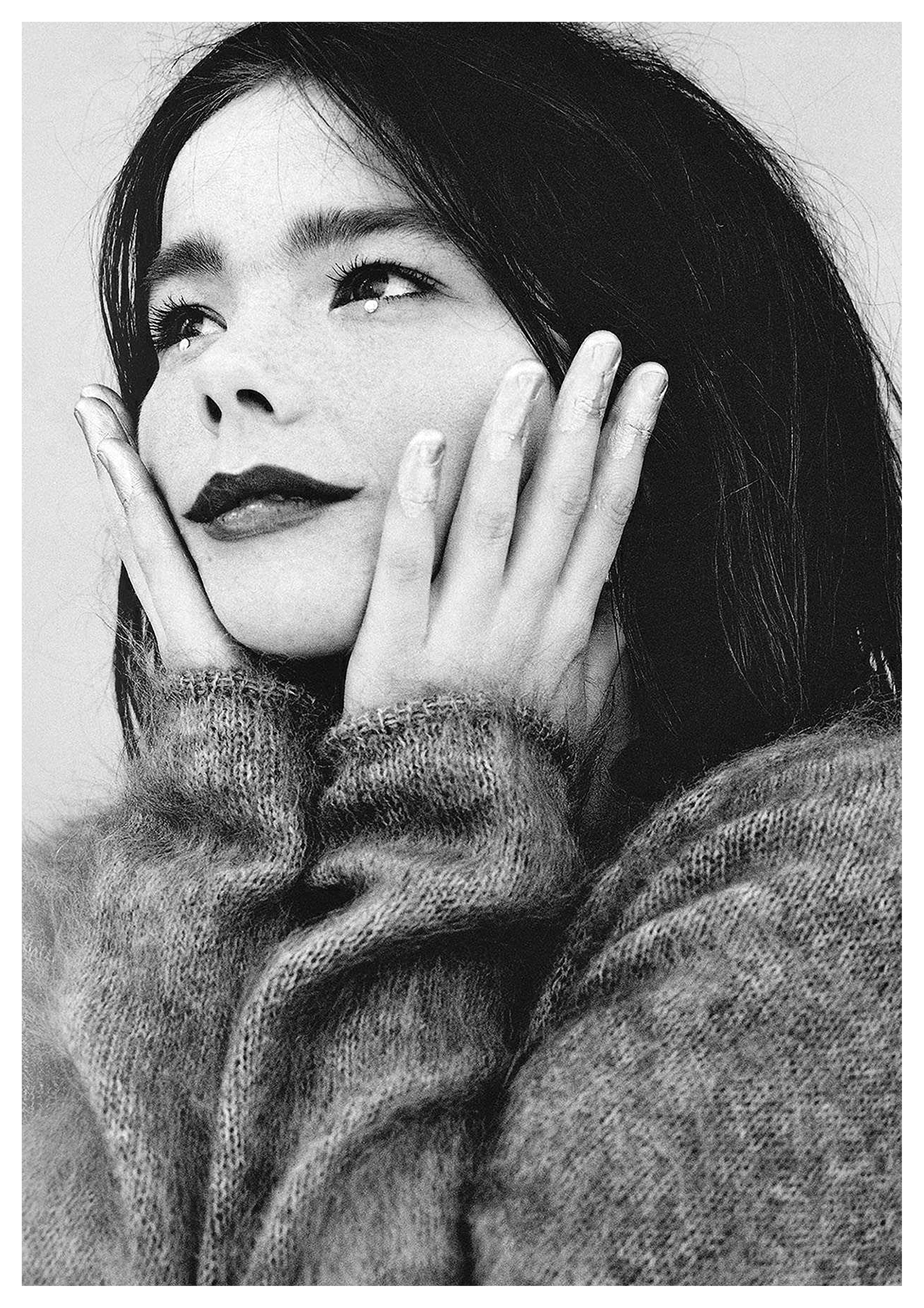 Reproduction Vintage Music Poster "Bjork - Black & White" Home Wall Art, Size: A2