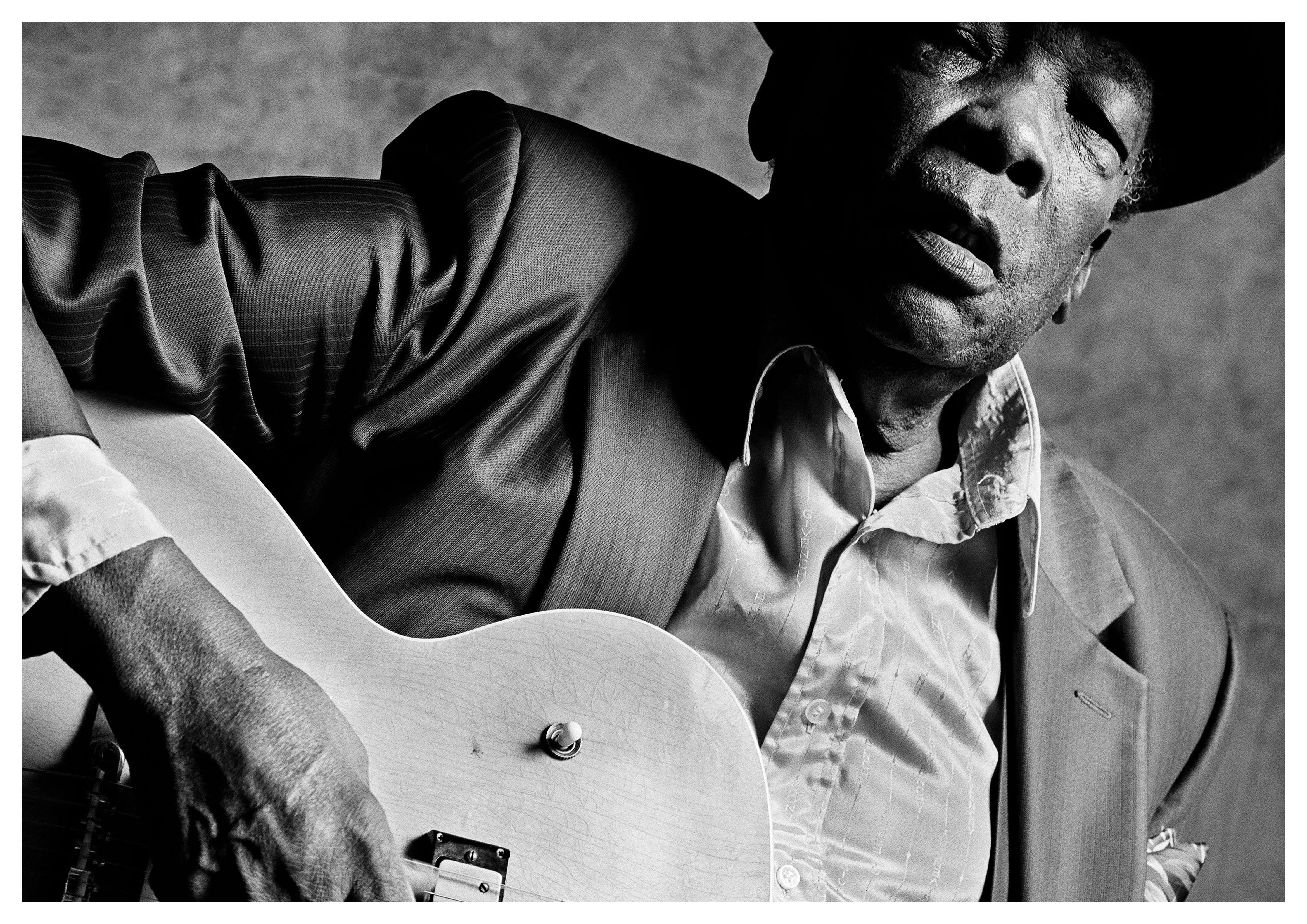 Reproduction Vintage Blues Music Poster "John Lee Hooker - Black & White" Size: A2