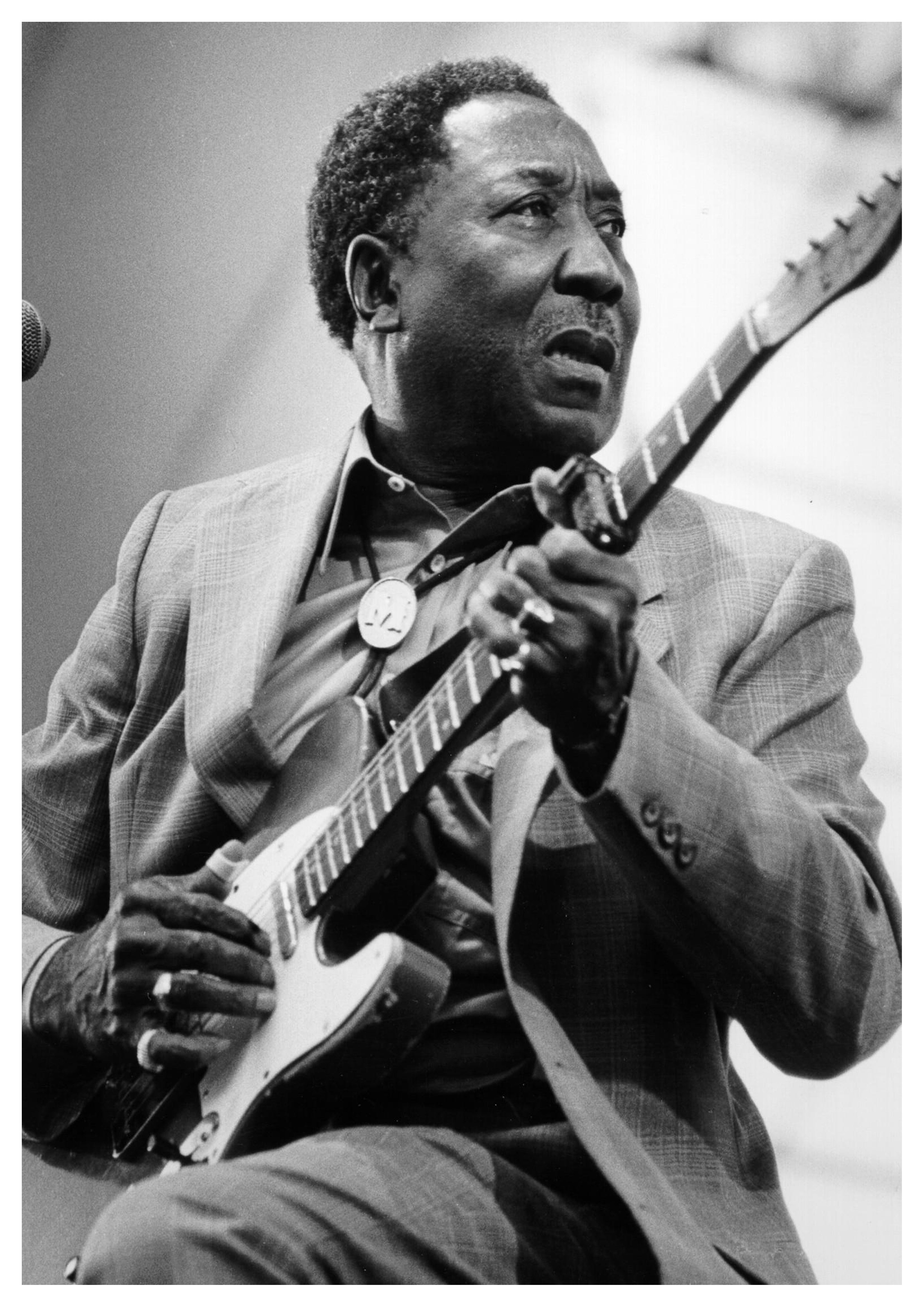 Reproduction Vintage Blues Music Poster "Muddy Waters - Black & White" Size: A2