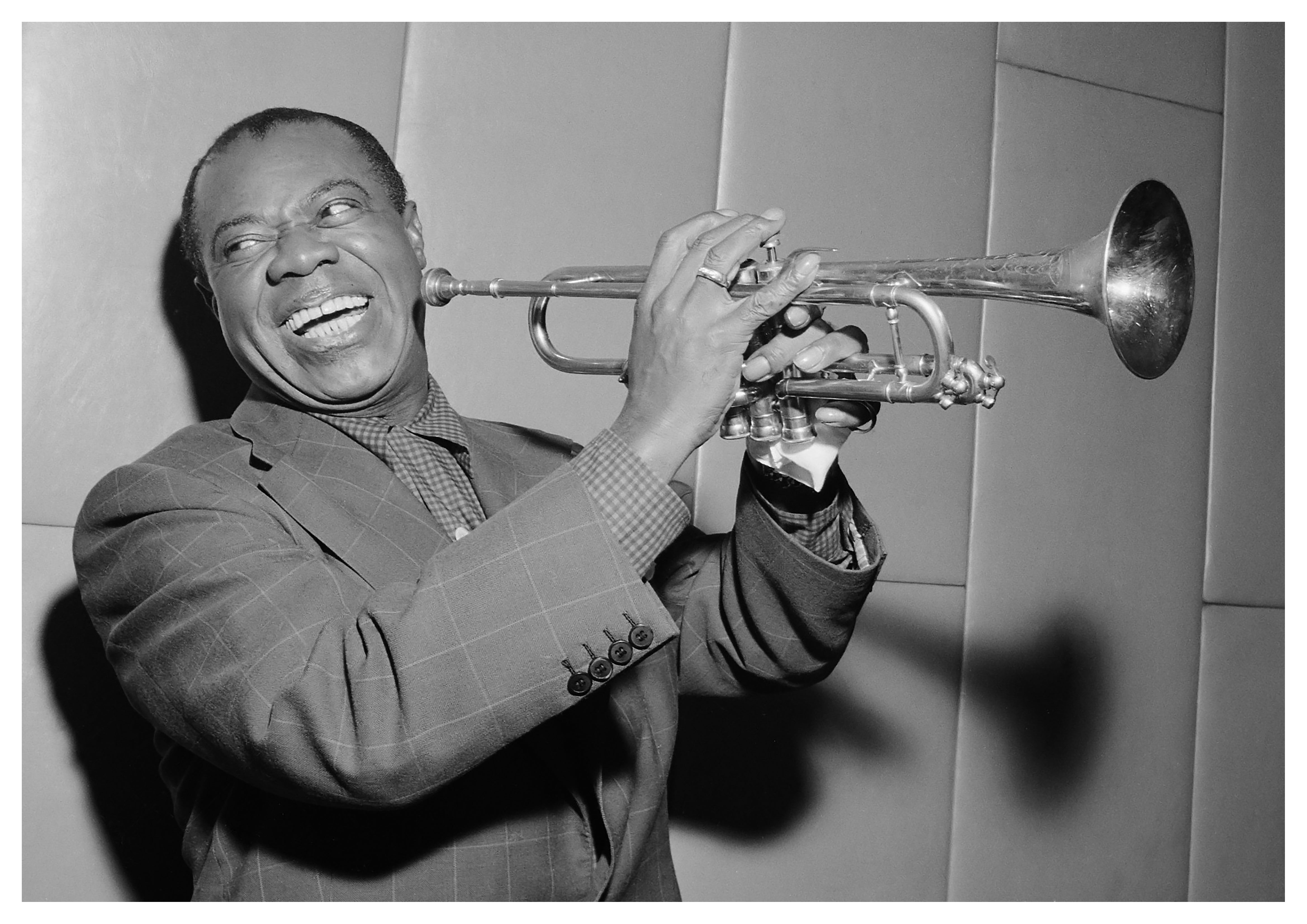Reproduction Vintage "Louis Armstrong - Black & White" Jazz Poster
