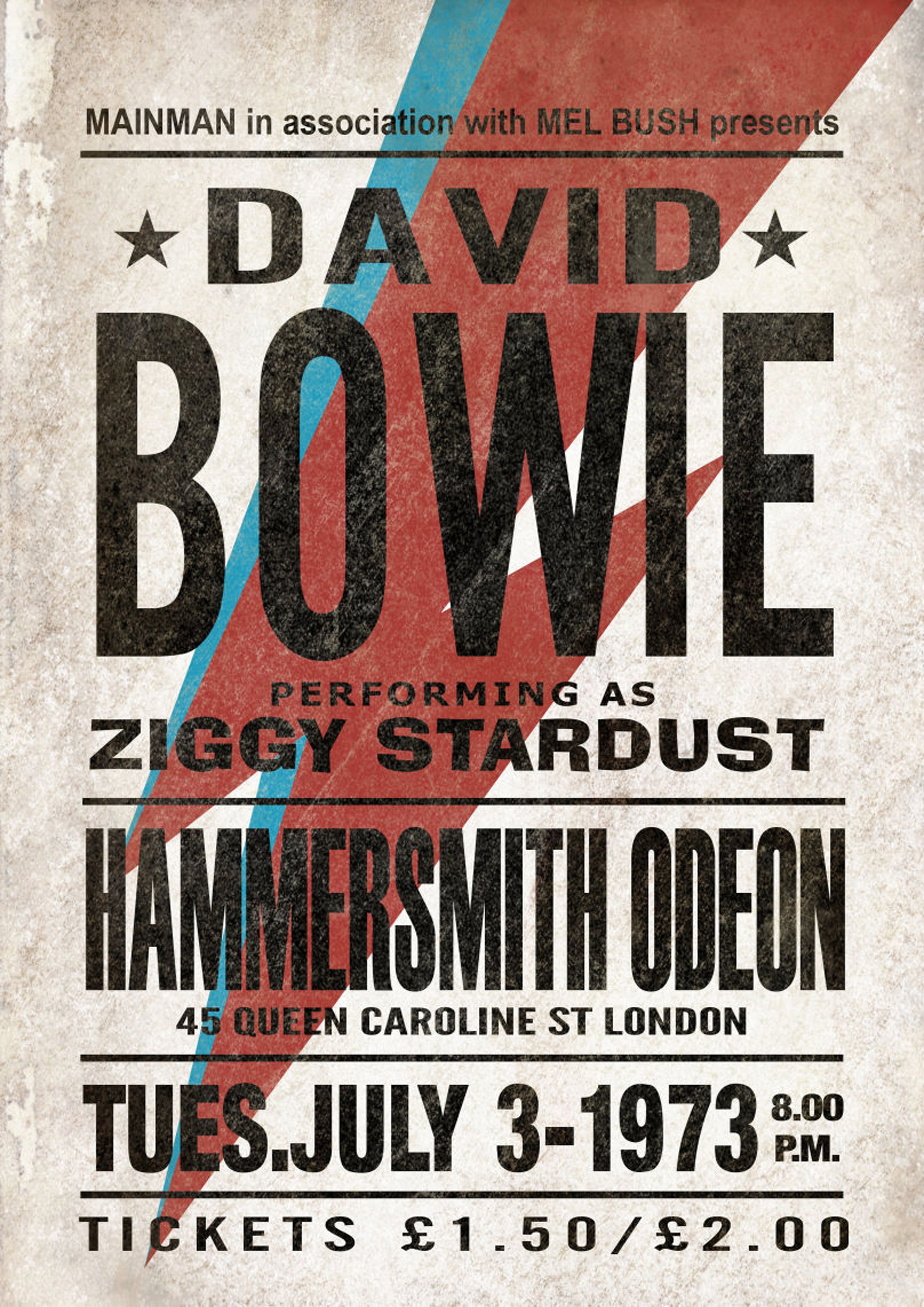 Reproduction Vintage David Bowie 