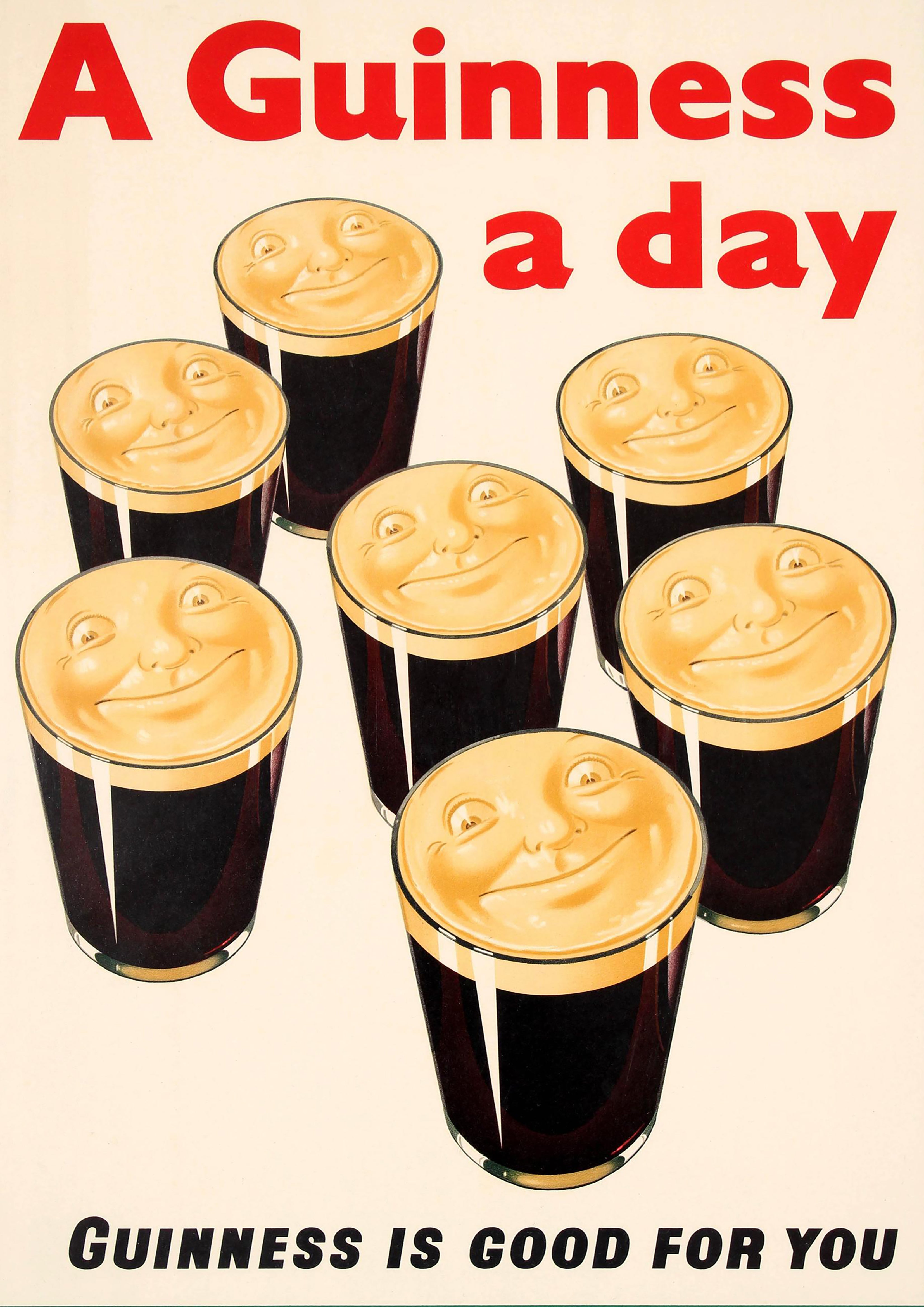 Reproduction Vintage "A Guinness A Day!" Advertising Poster