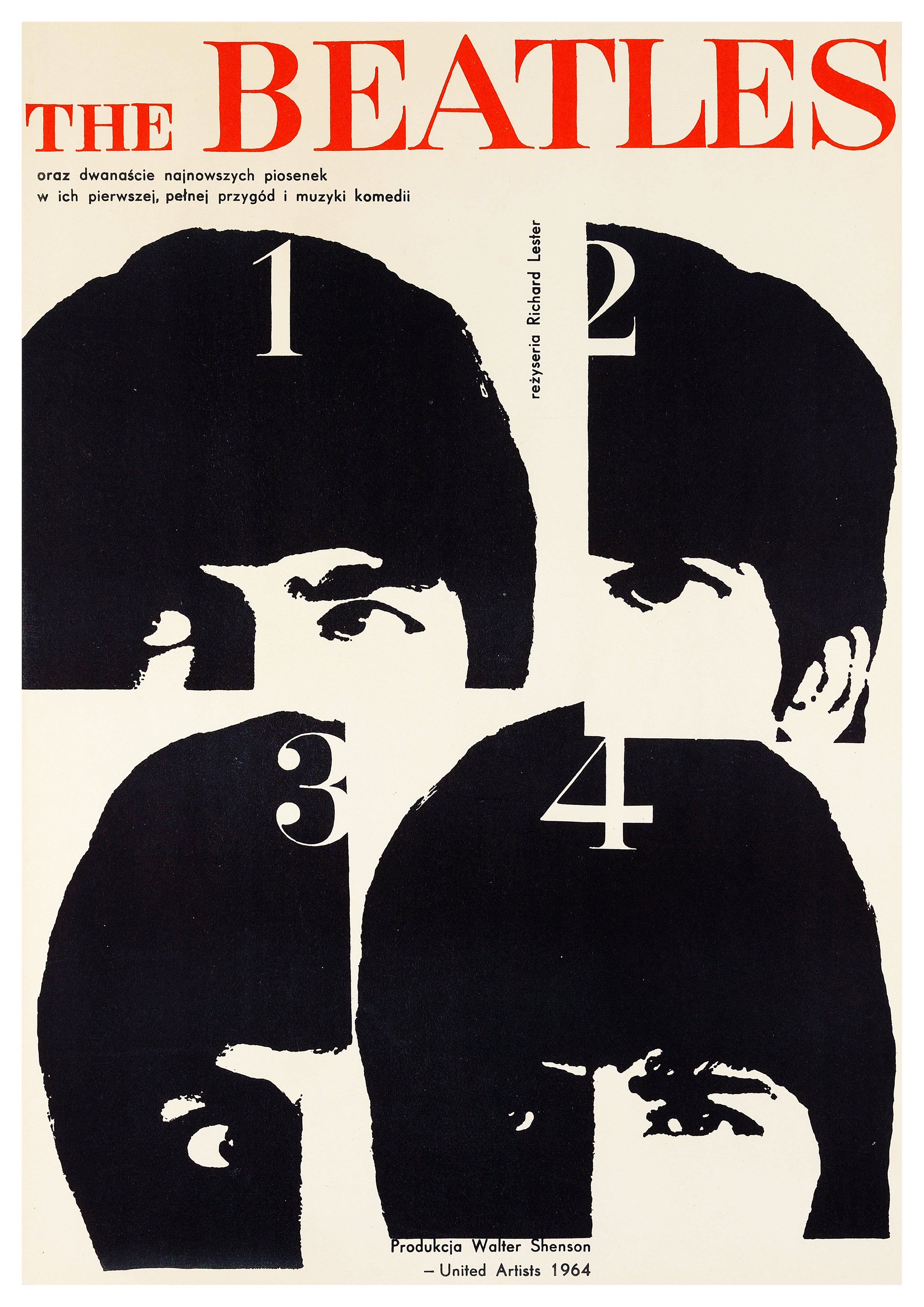 Reproduction Vintage The Beatles "A Hard Day's Night - Polish" Music Poster, Size: A2