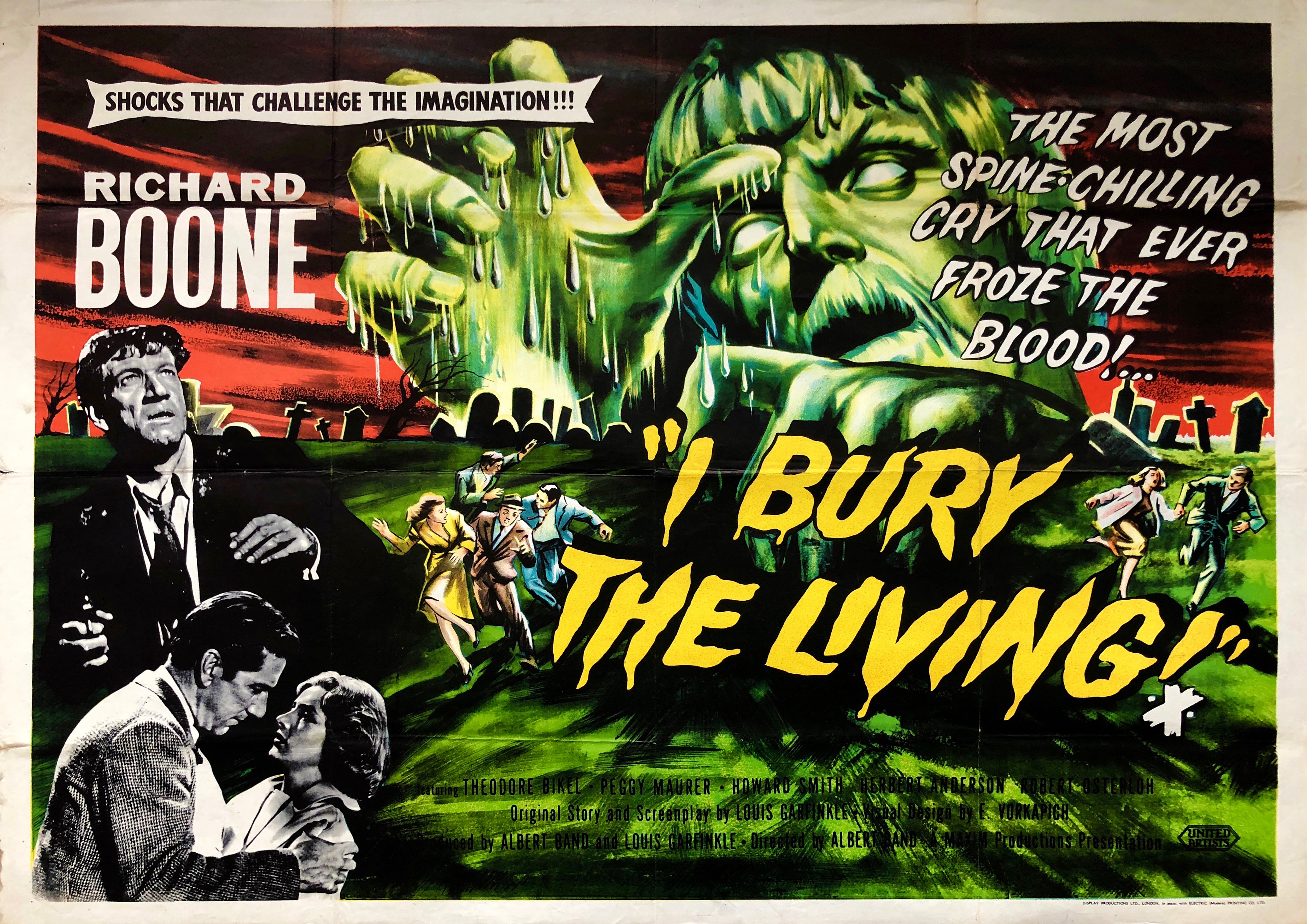 Reproduction Vintage "I Bury The Living" **B-Movie** Poster