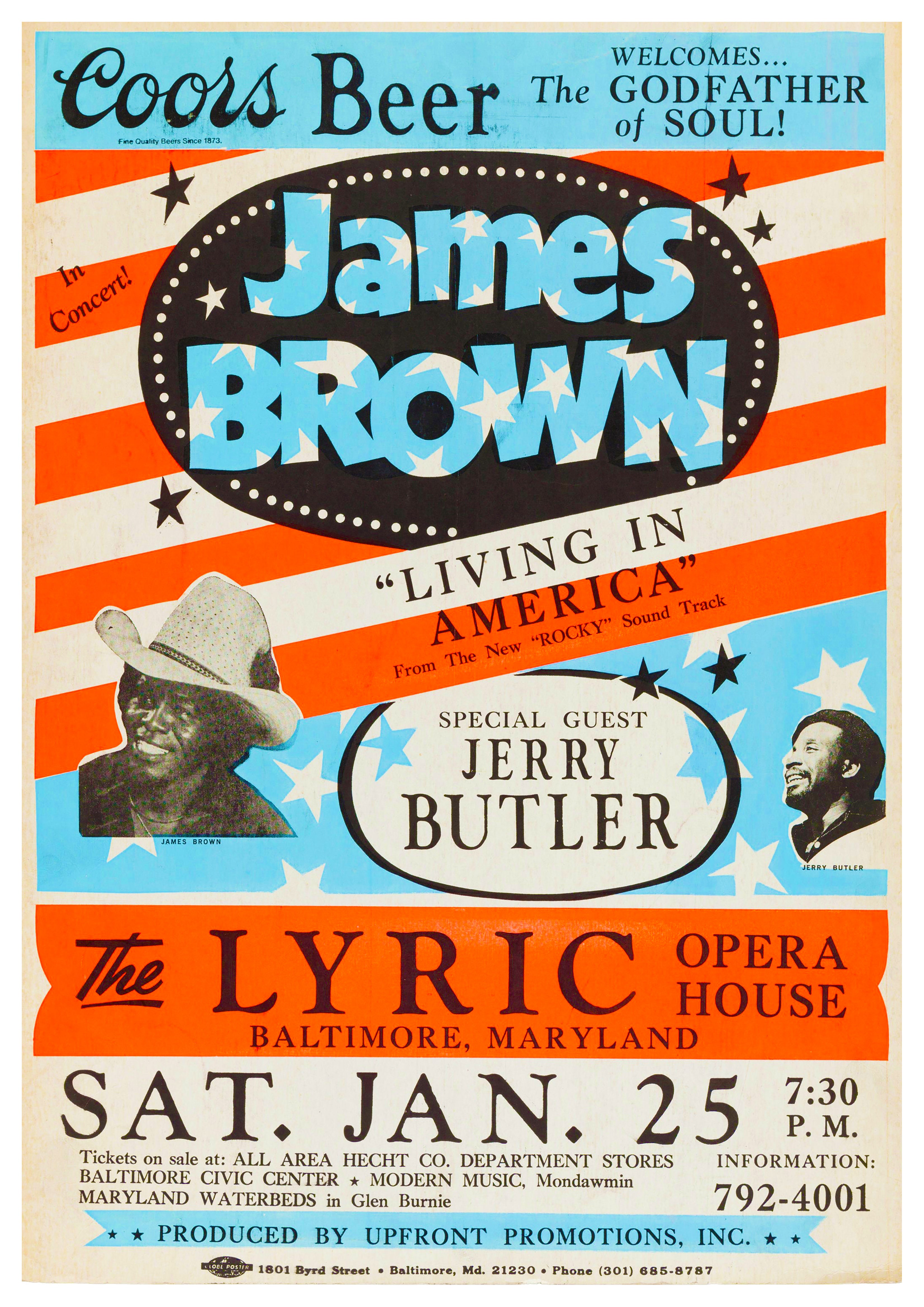 Reproduction Vintage Blues Music Poster "James Brown - The Lyric" Size: A2
