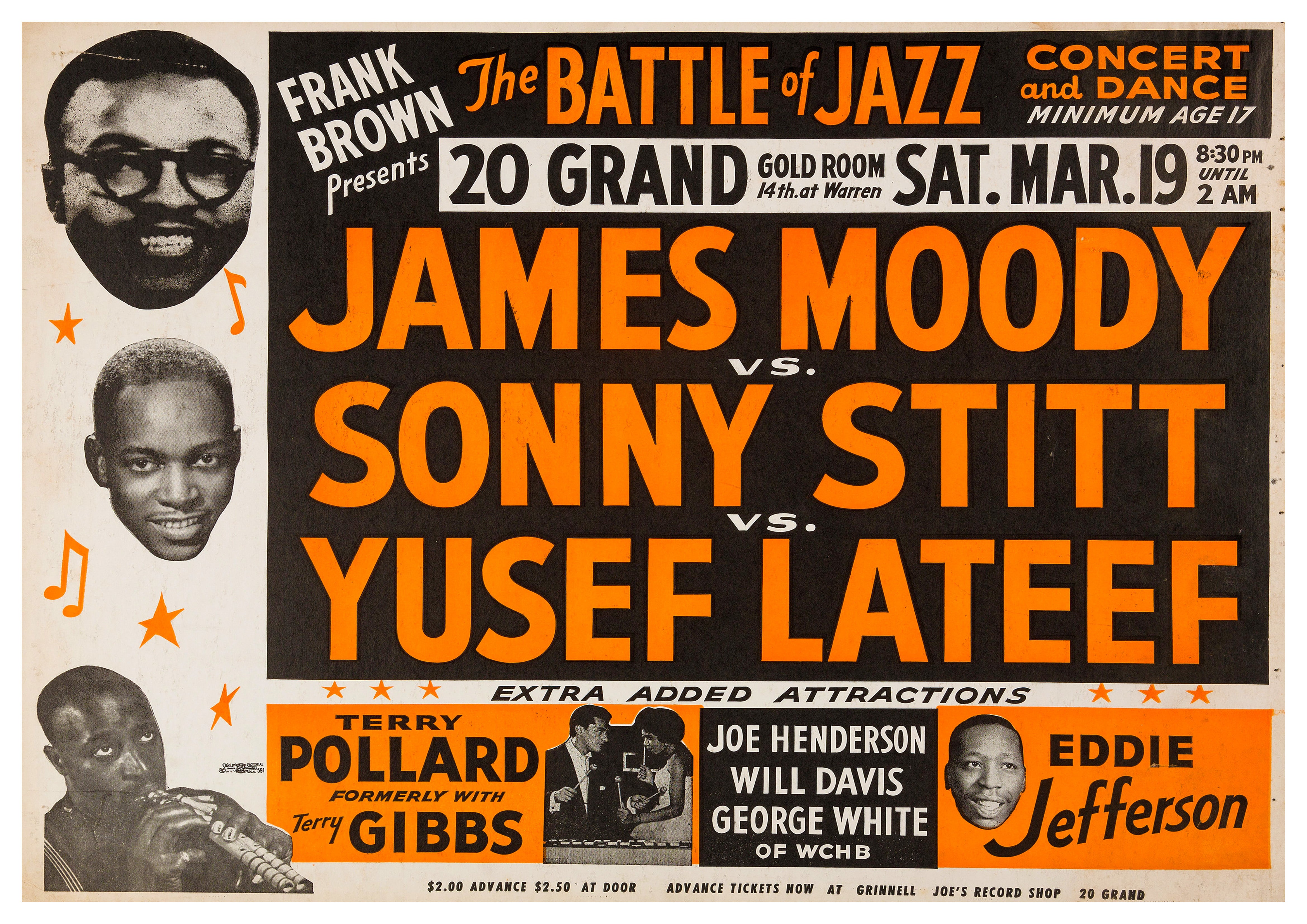 Reproduction Vintage "James Moody - The Battle Of Jazz" Jazz Poster