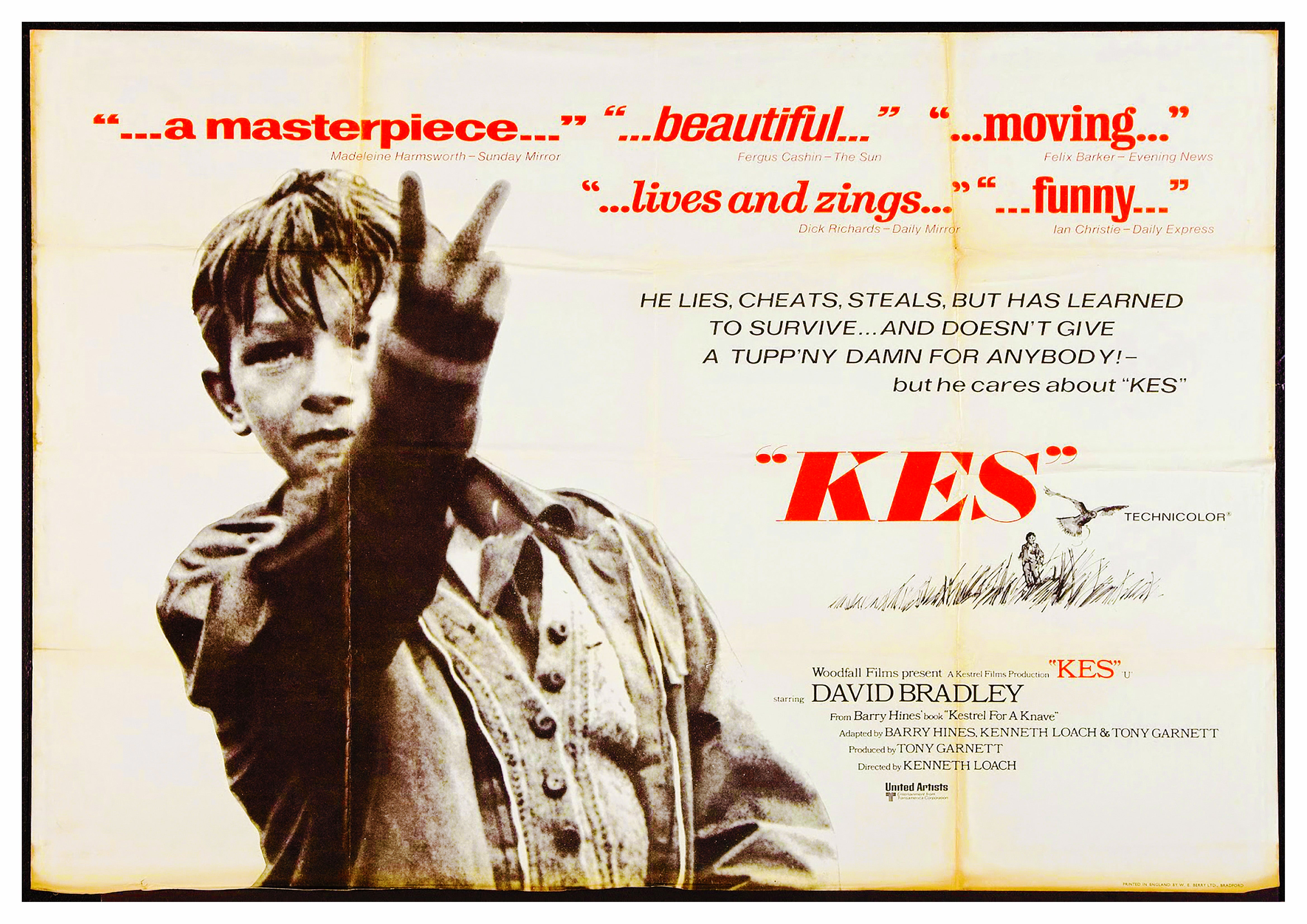 Reproduction Vintage "Kes" Movie Poster