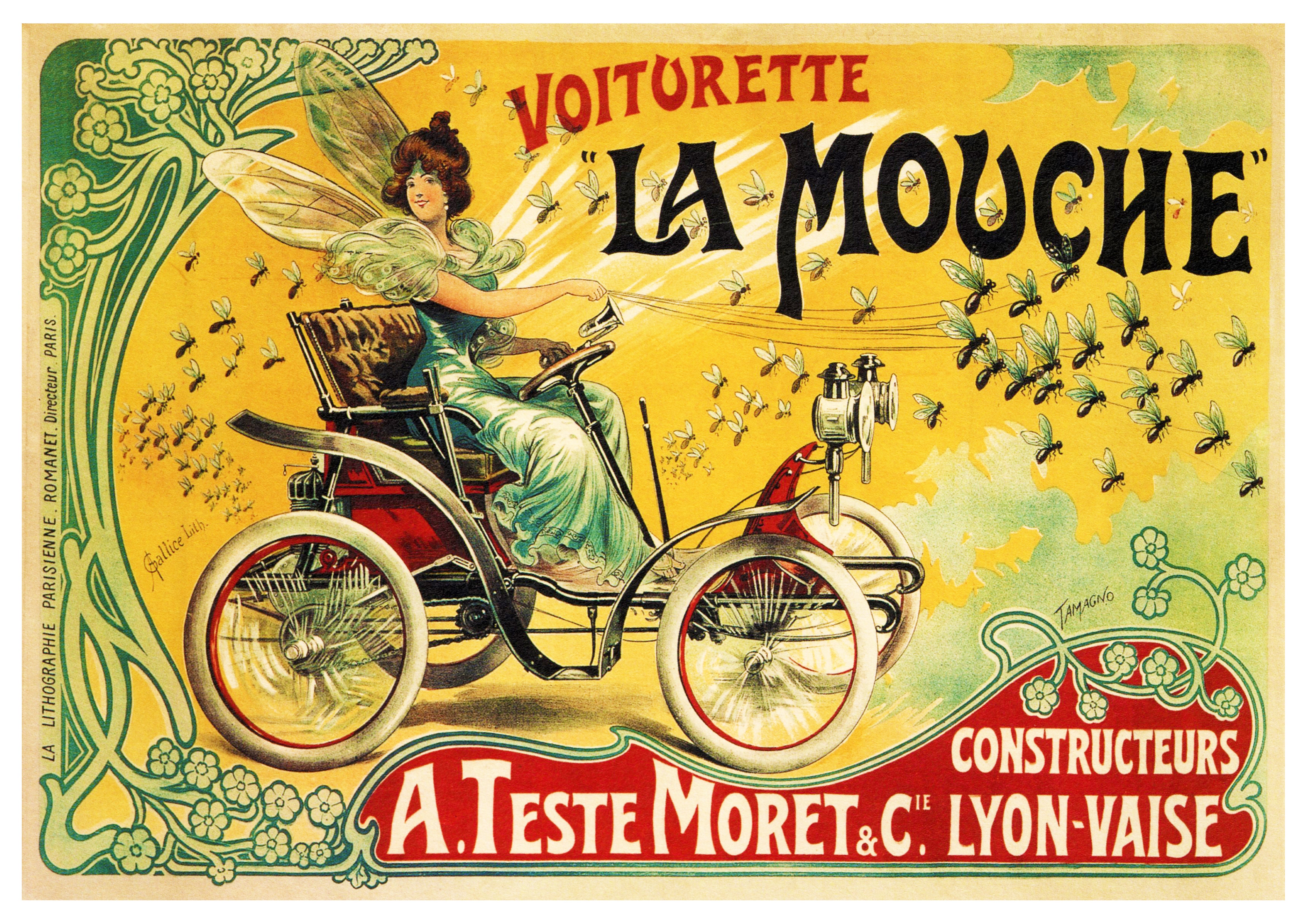 Reproduction Vintage "La Mouche" French Poster