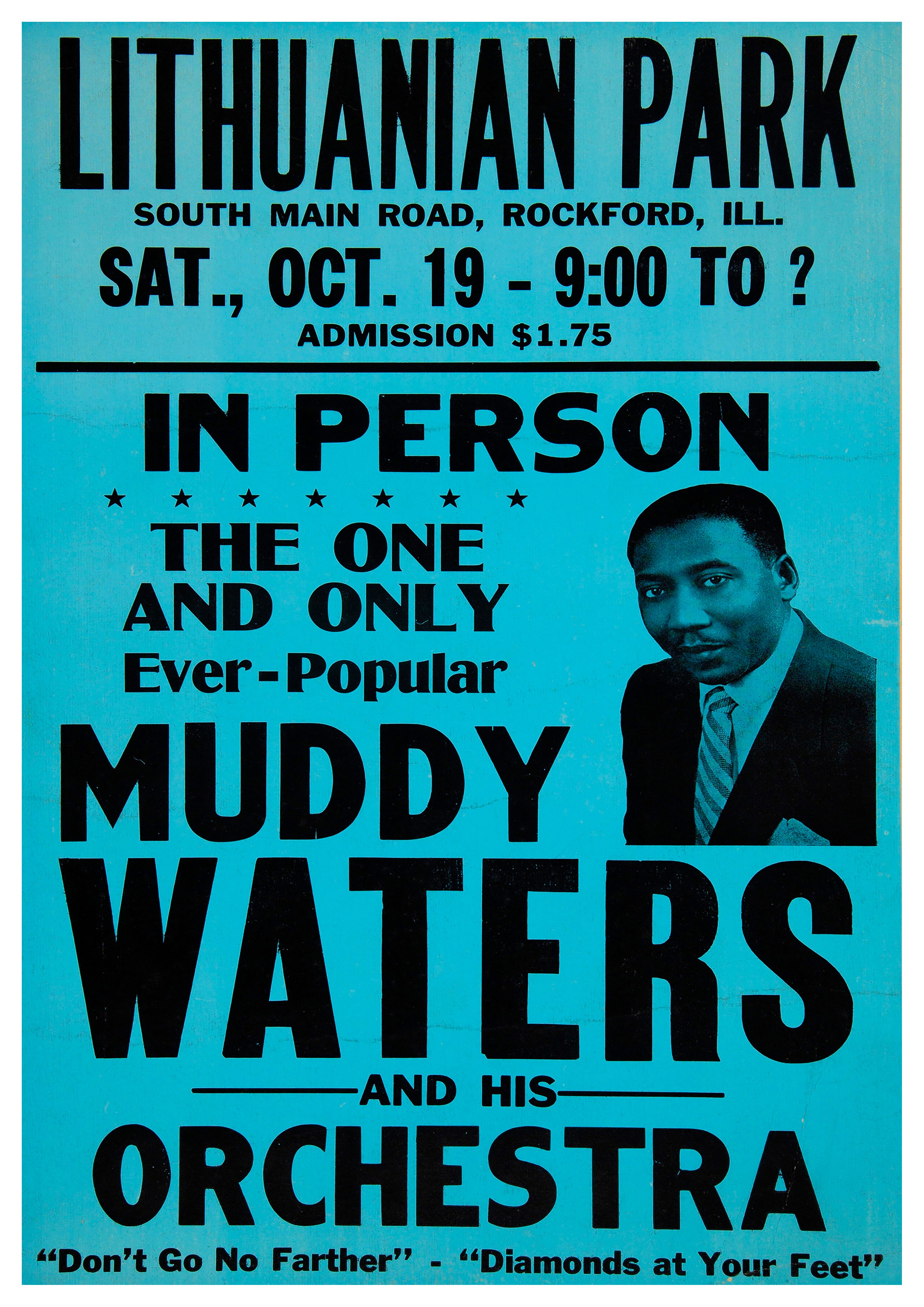Reproduction Vintage Blues Music Poster "Muddy Waters - Lithuanian Park" Size: A2